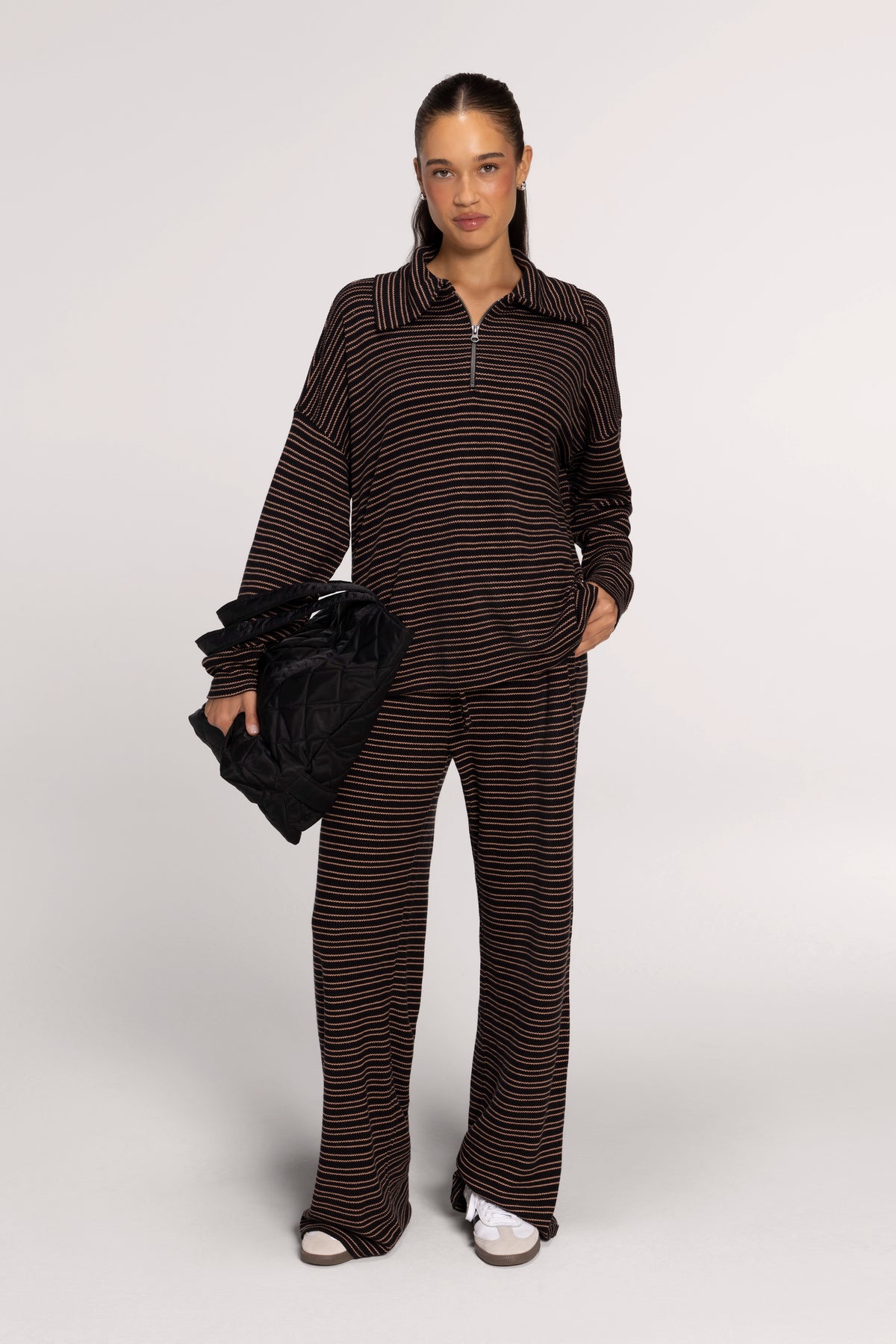 Color: Black Stripe | Layover Quarter Zip