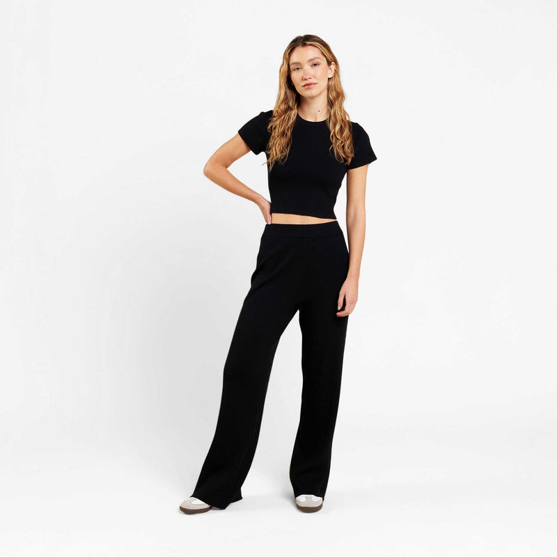 Ribbed Sweater Wide Leg Pant image 