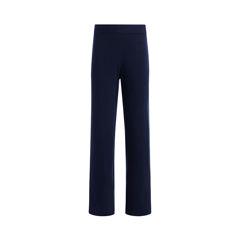 Ribbed Sweater Wide Leg Pant | Navy