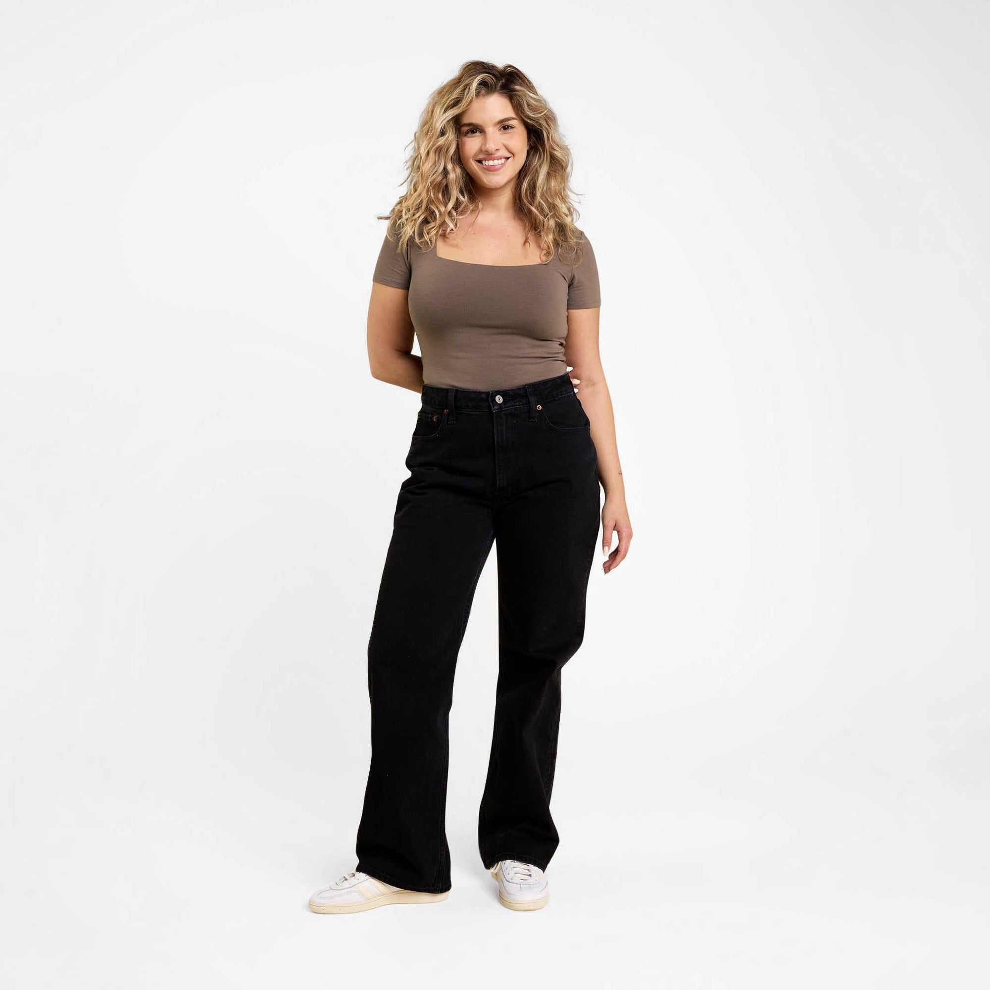 Cotton Stretch Short Sleeve Square Neck Bodysuit