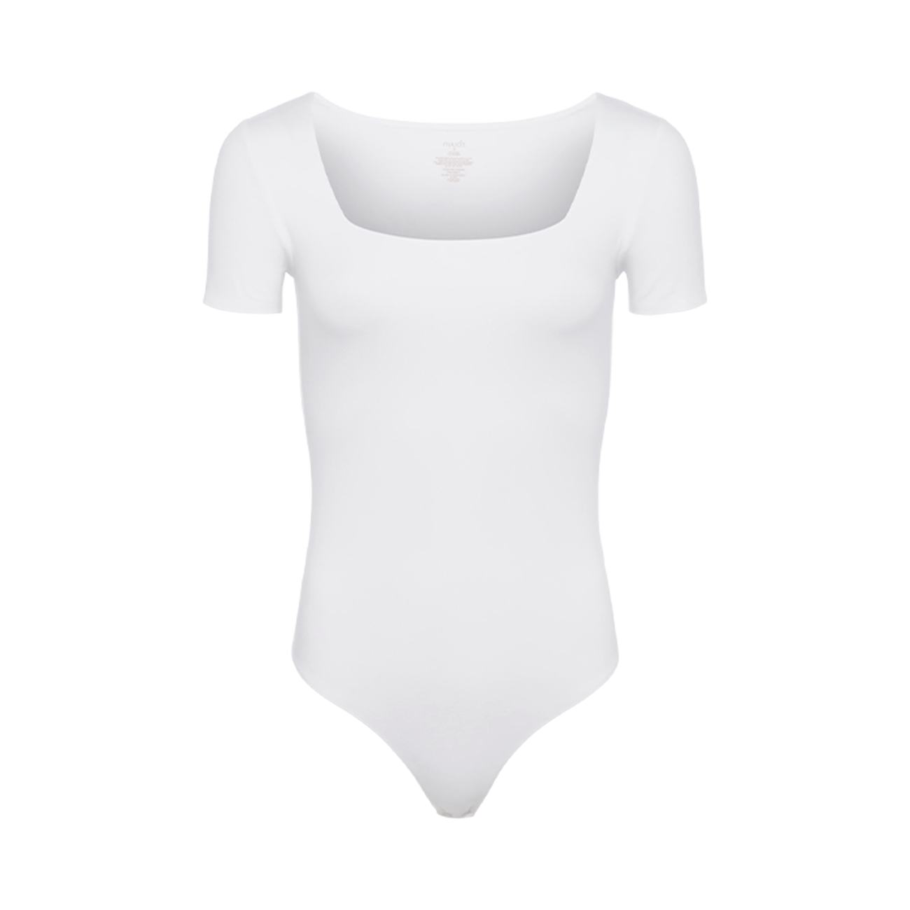 Short Sleeve Square Neck Bodysuit | White
