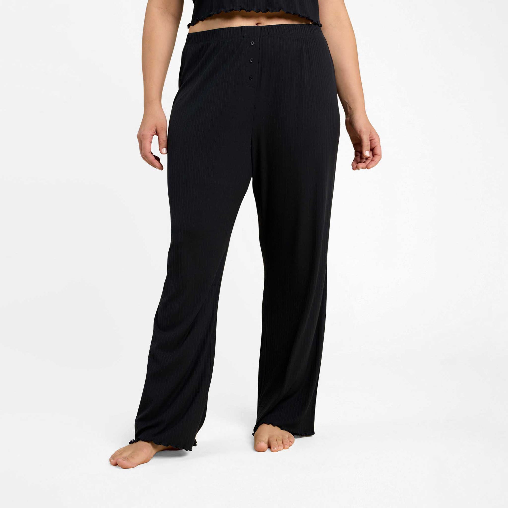 Mini Rib Wide Leg Pant