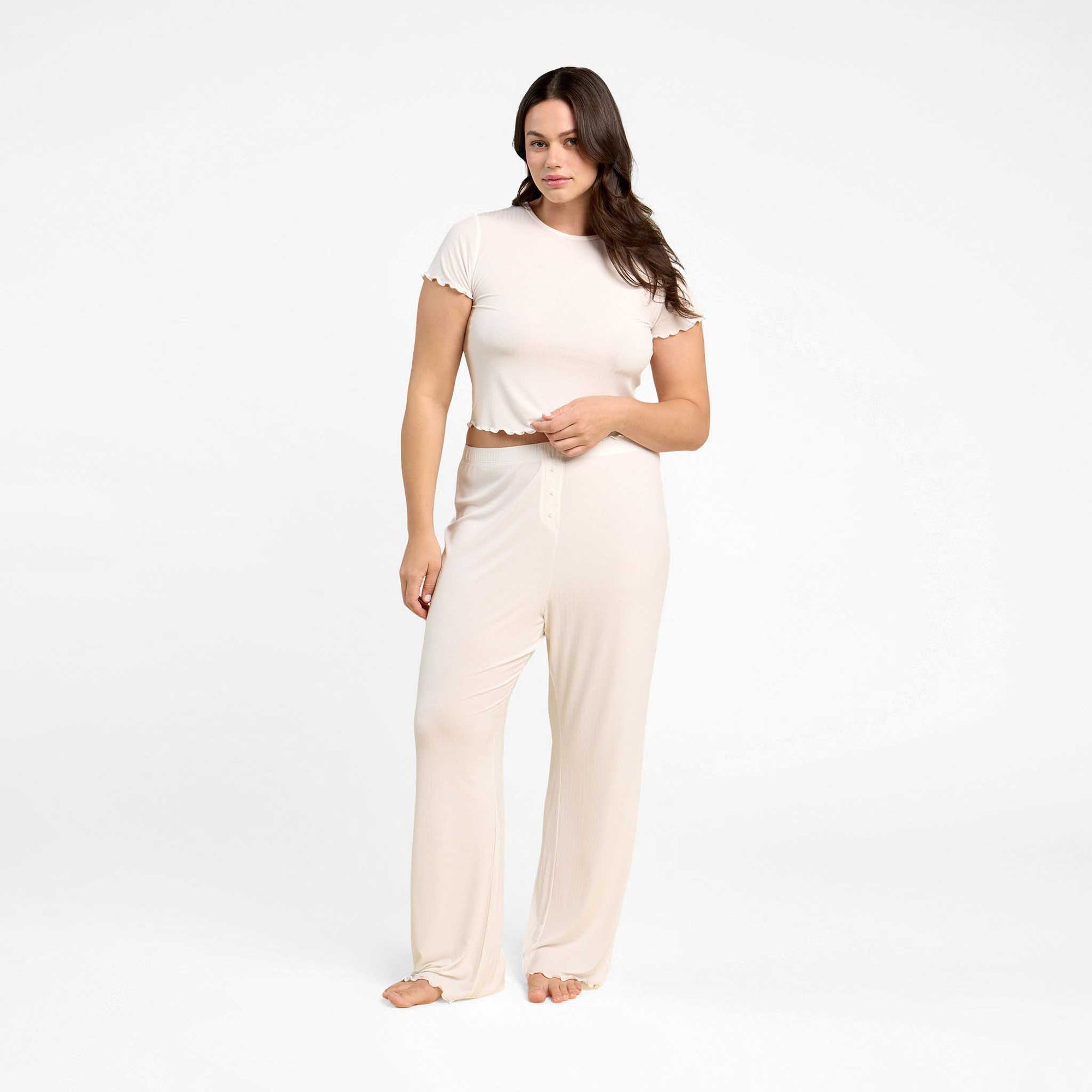 Mini Rib Wide Leg Pant