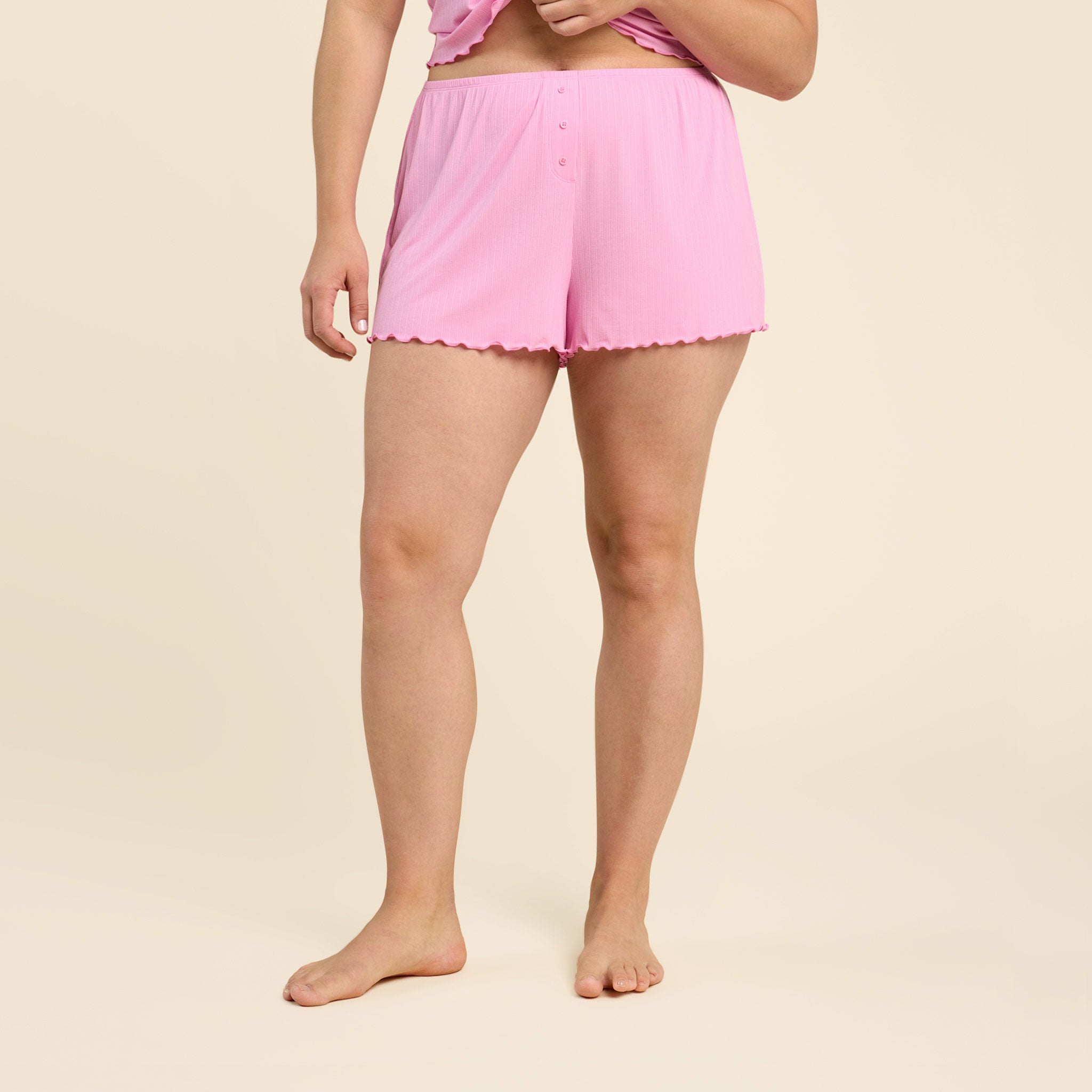 Mini Rib Cheeky Shorts | Bubblegum Pink