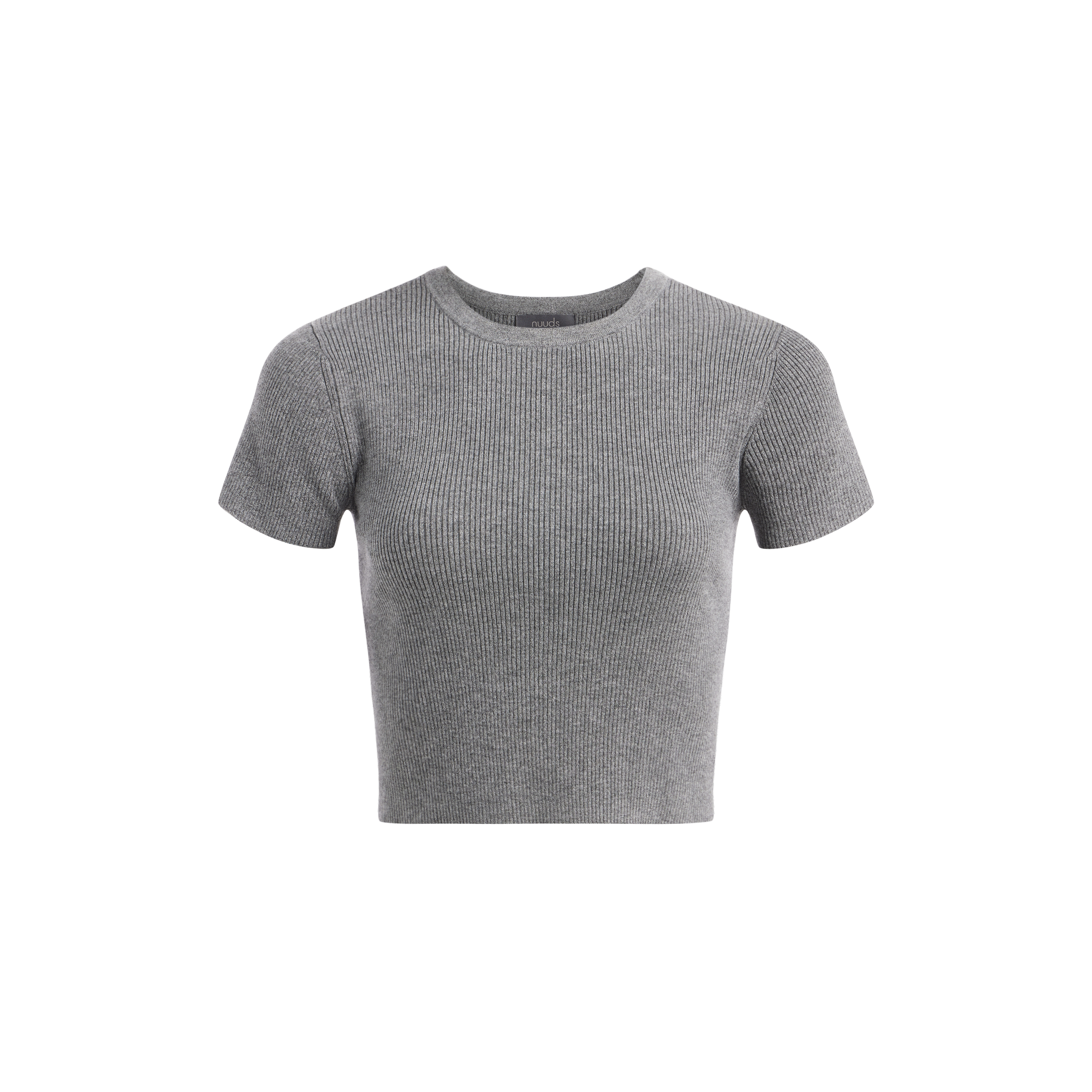 Ribbed Sweater Baby Tee | Charcoal
