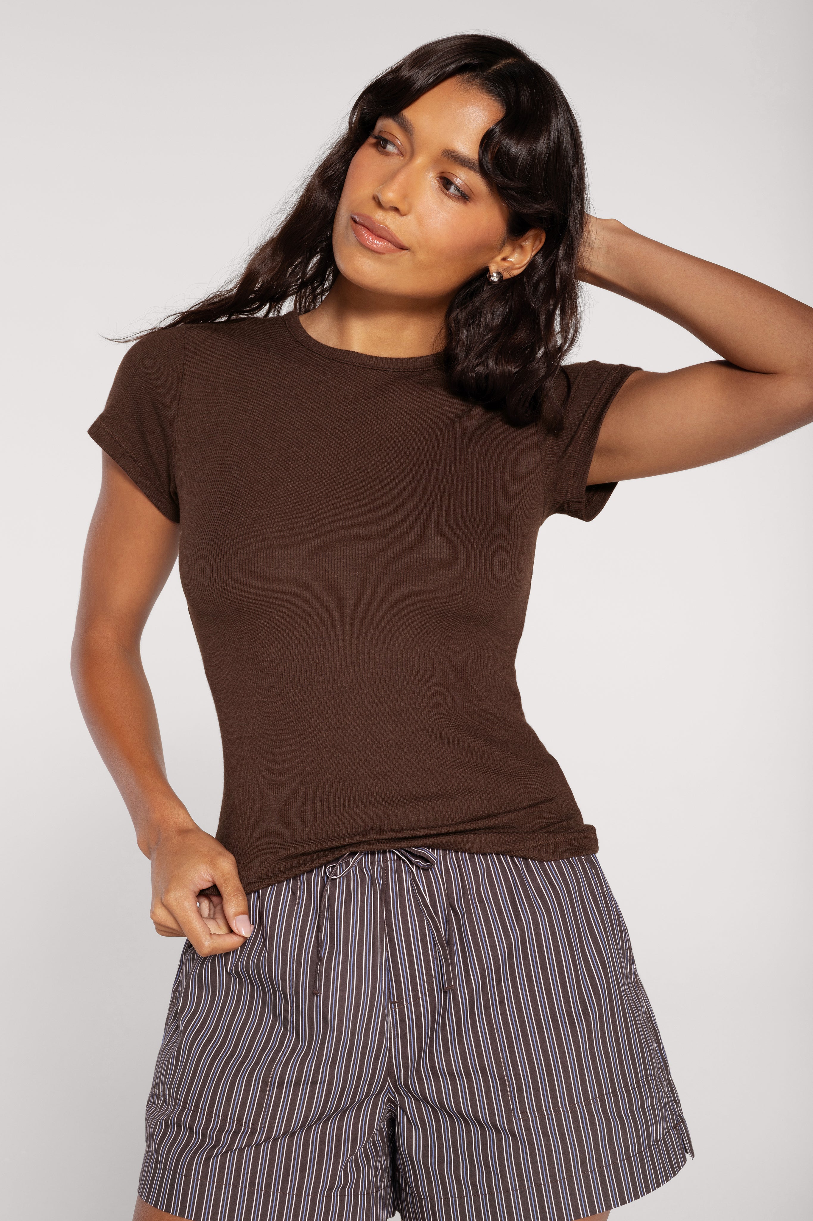 Color:Espresso | Slinky Rib Tee