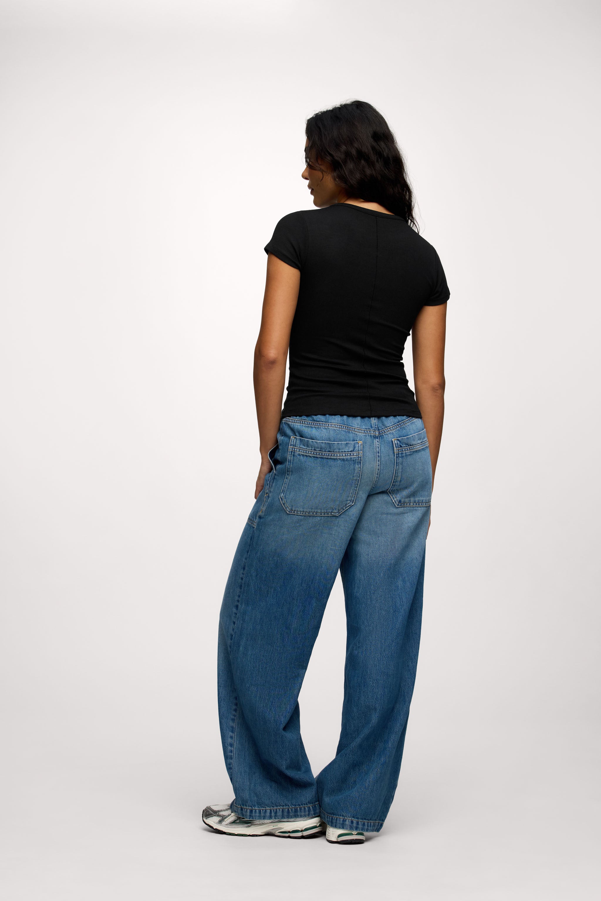 nuuds ribbed t-shirt for women - basic ribbed t-shirt short sleeve top