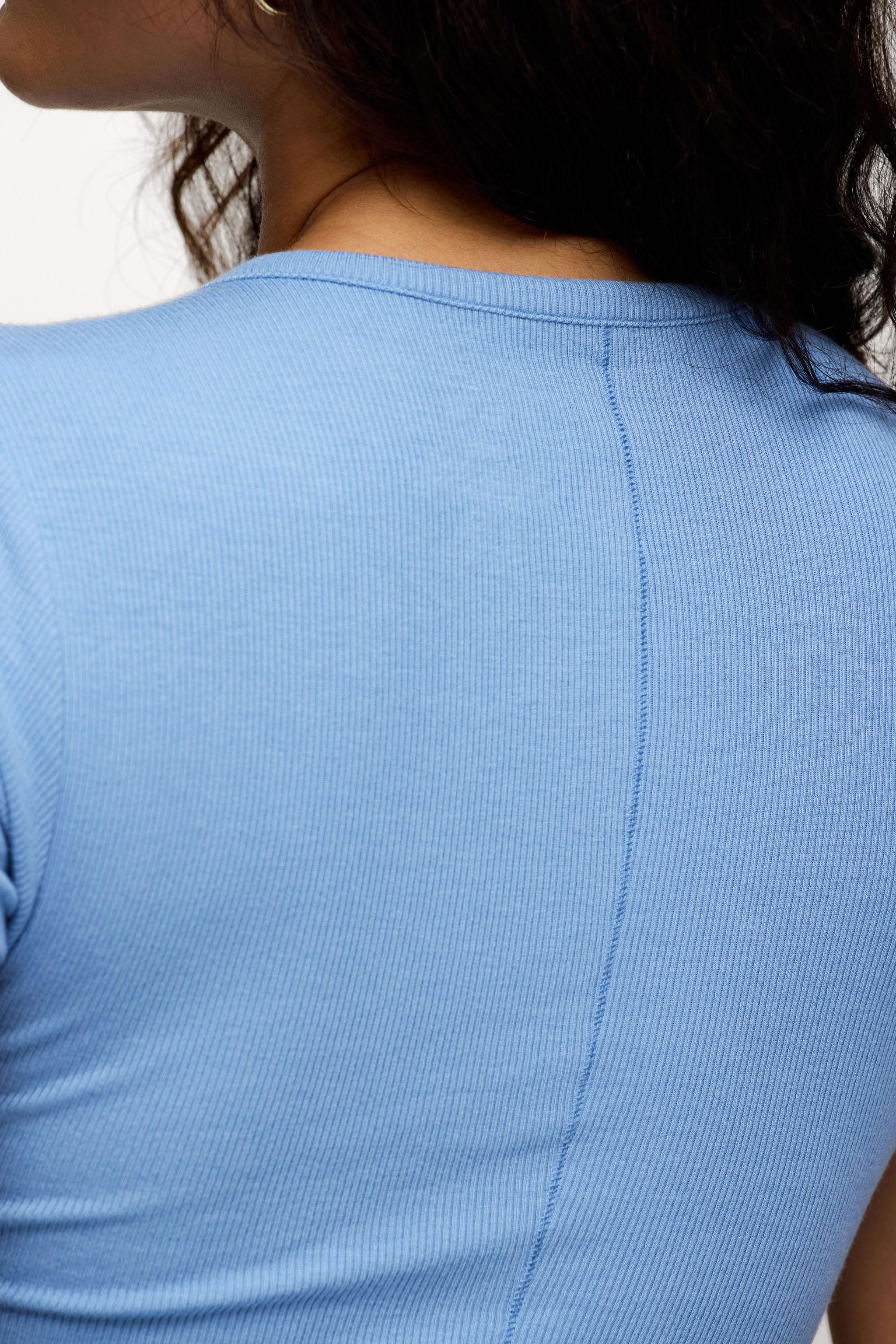 nuuds ribbed t-shirt for women - basic ribbed t-shirt short sleeve top