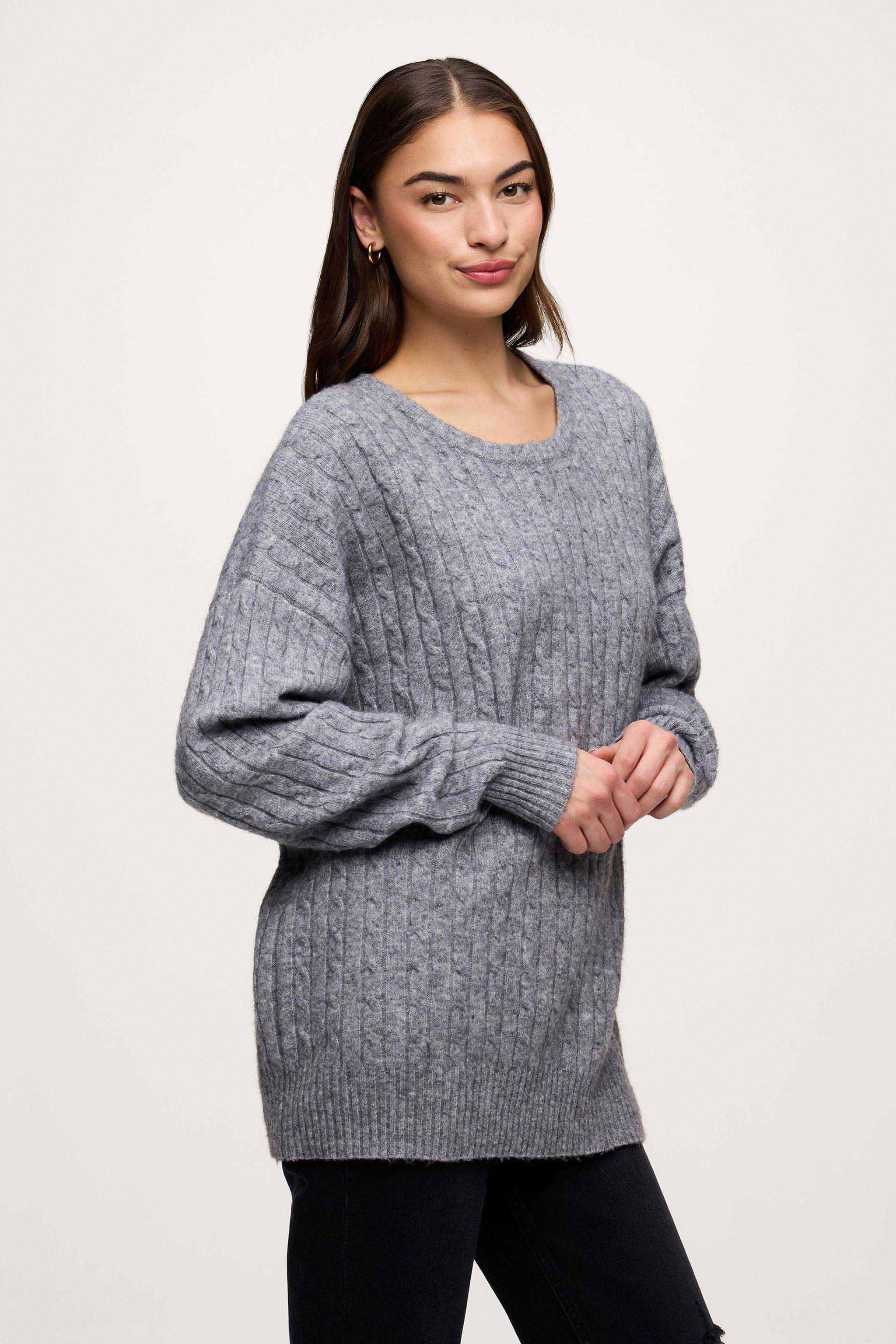 Cozy Knit Cable Crewneck Sweater