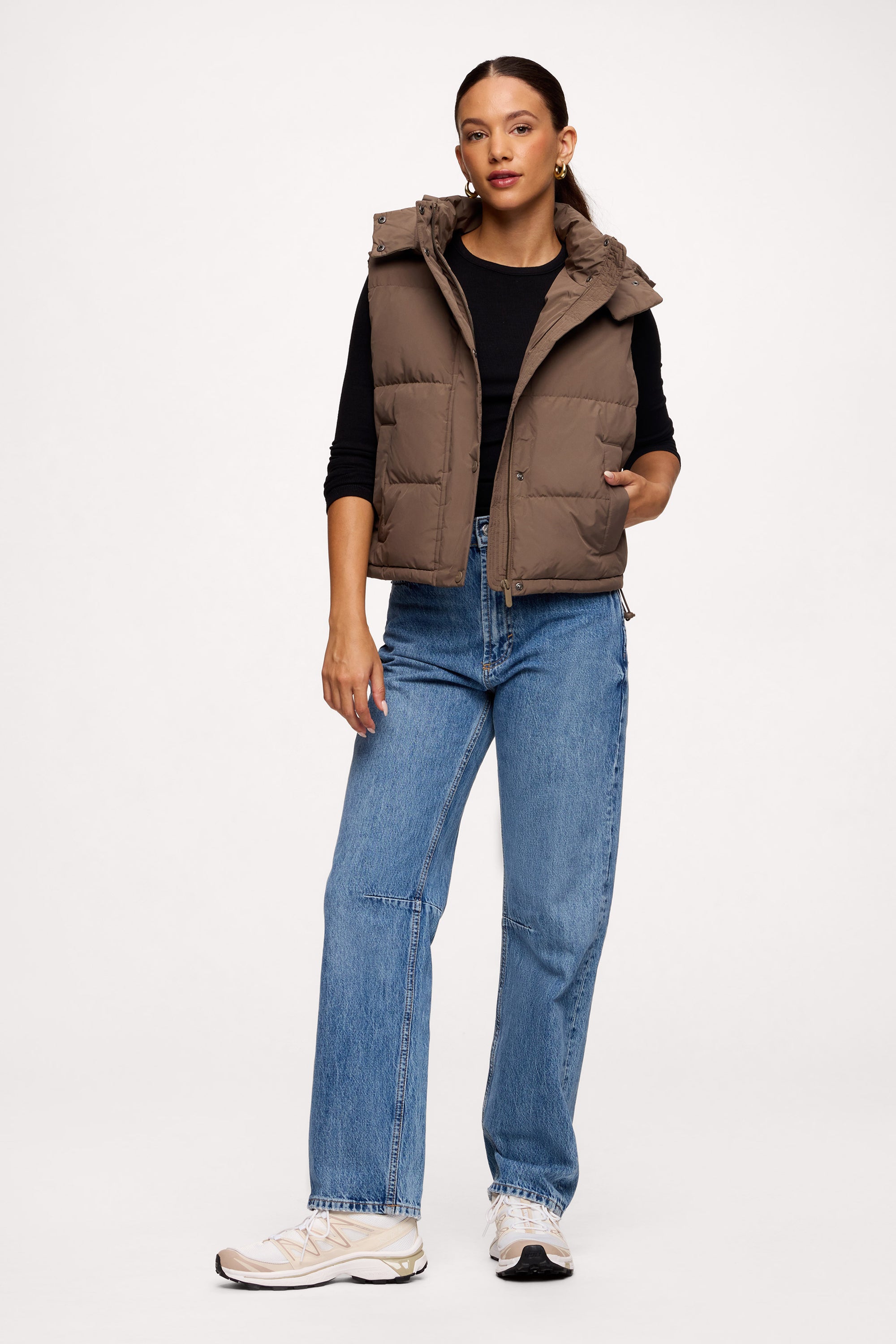 nuuds peak puffer vest – lightweight puffer vest women insulated vest cozy layering outerwear