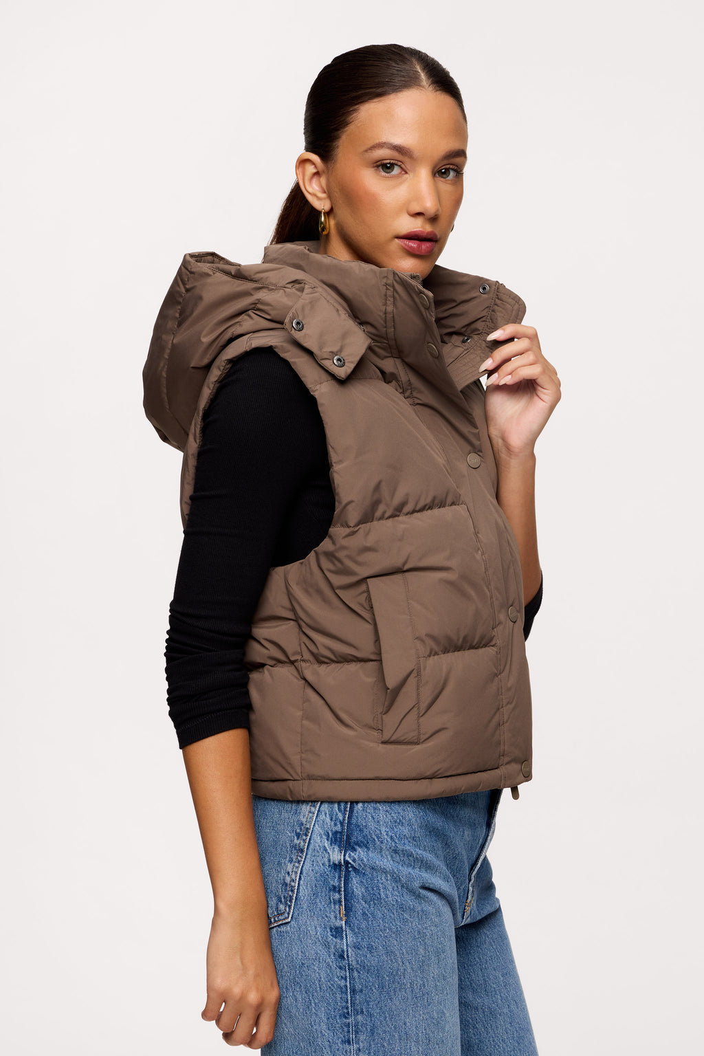 nuuds peak puffer vest – lightweight puffer vest women insulated vest cozy layering outerwear