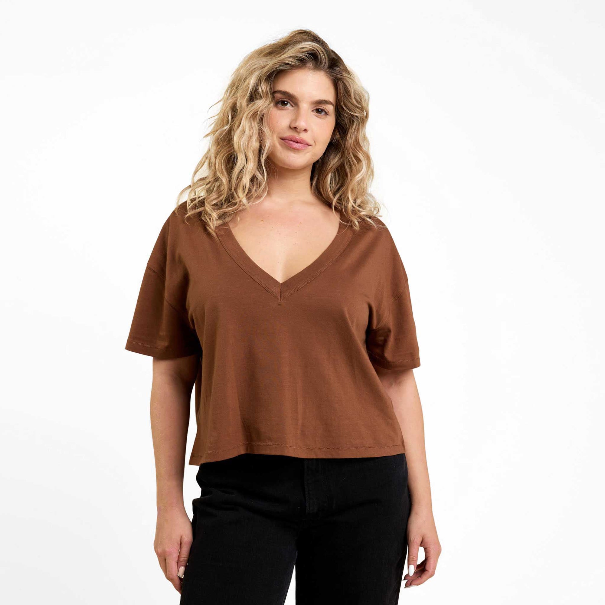 Boxy V-Neck Tee
