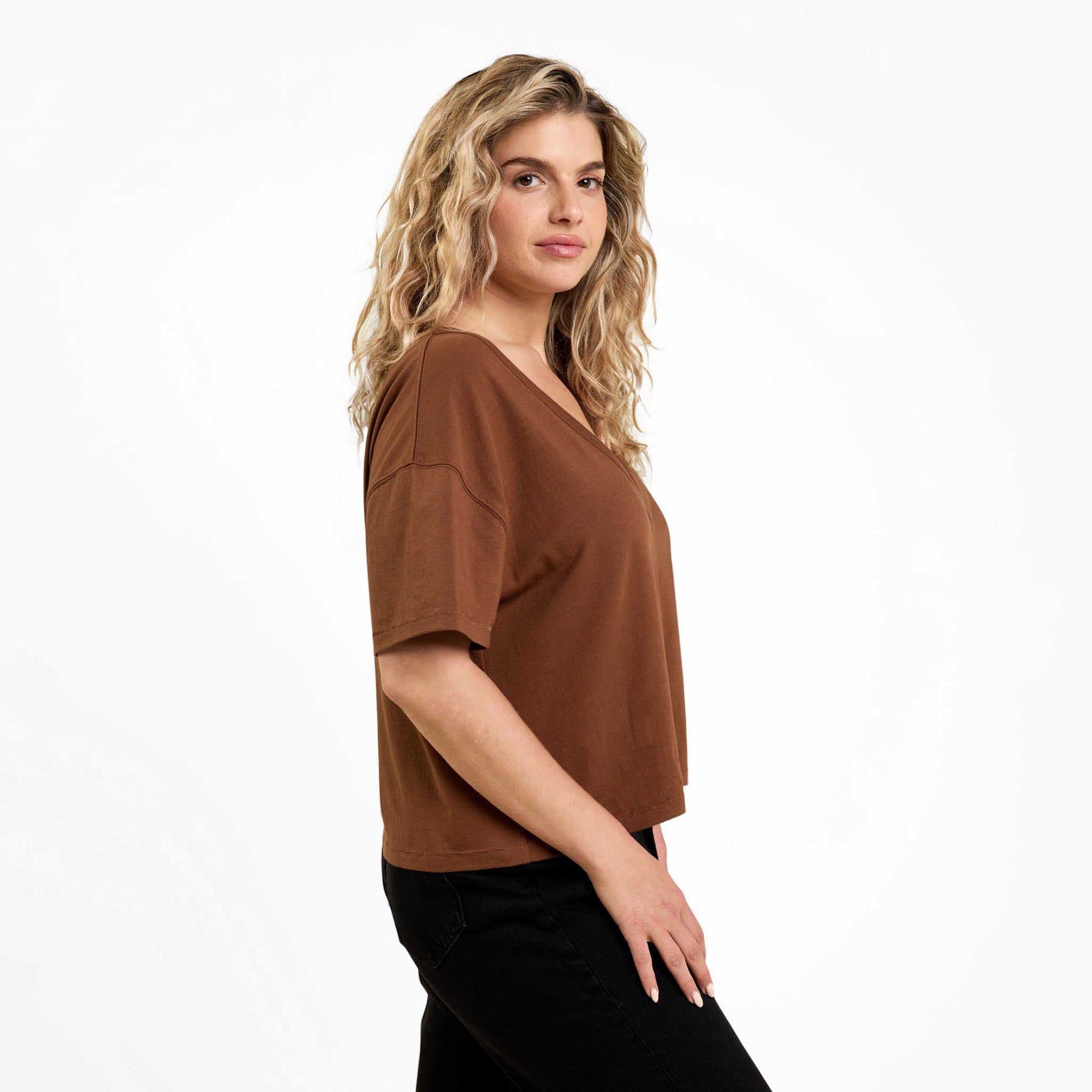 Boxy V-Neck Tee