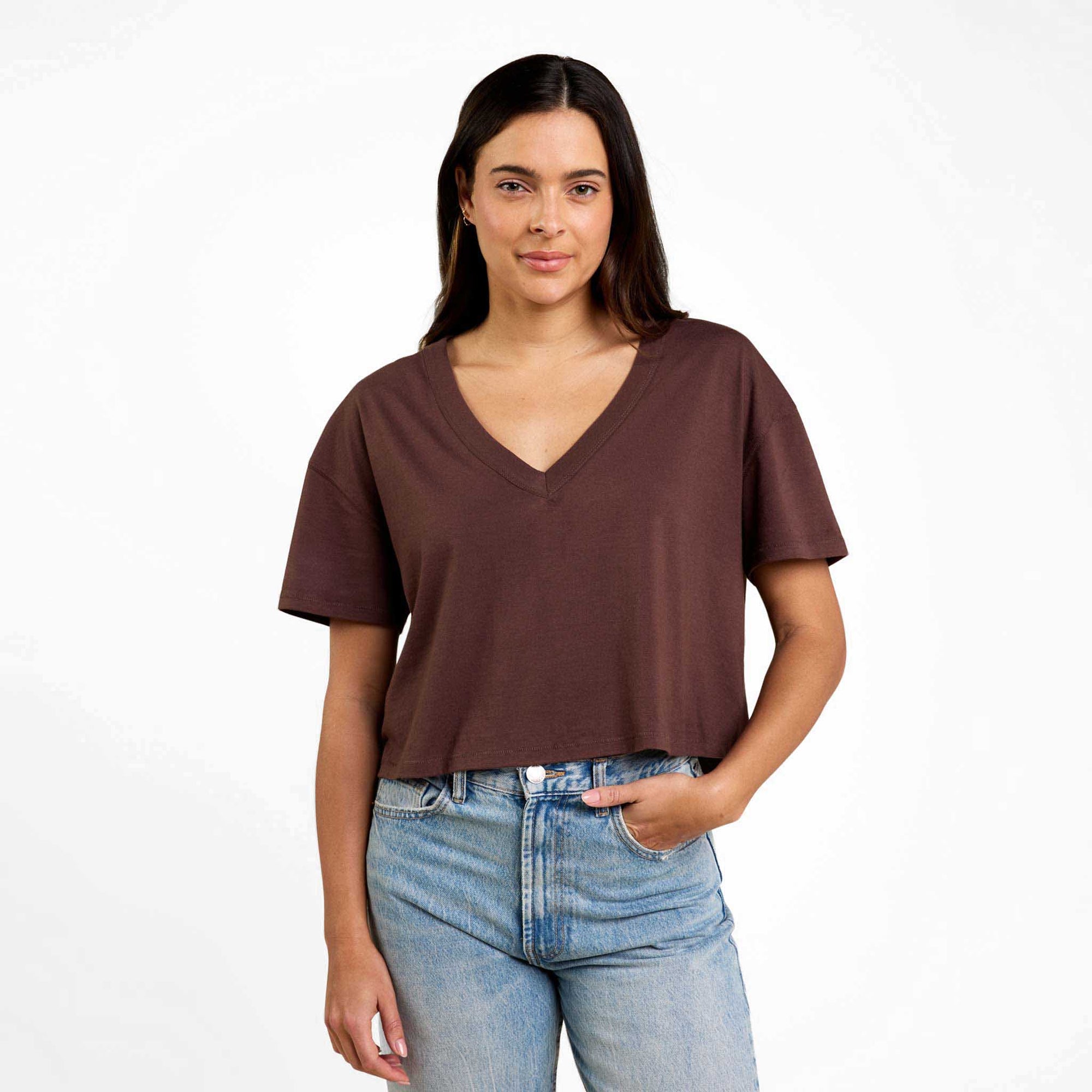 Boxy V-Neck Tee