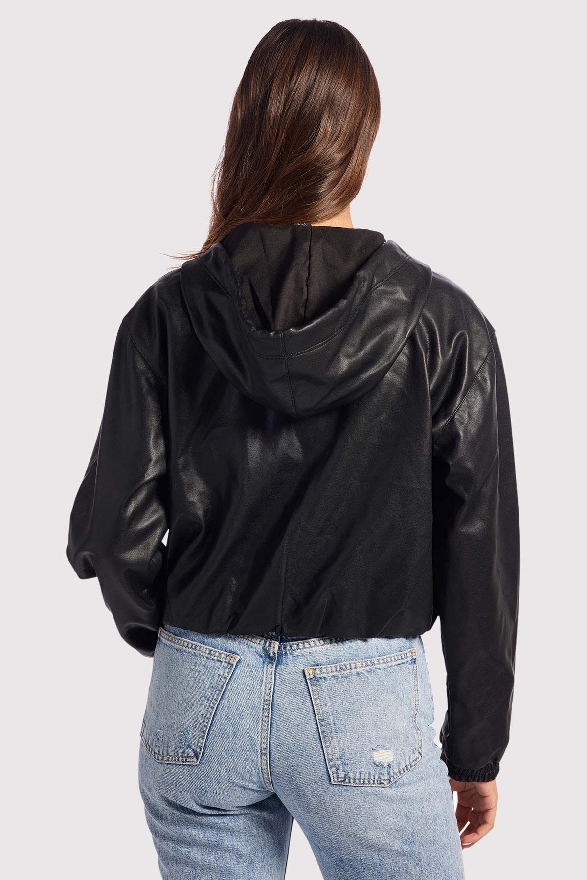 Color:Black | nuuds vegan leather jacket, women’s vegan leather jacket, faux leather jacket women, women’s jackets, everyday outerwear