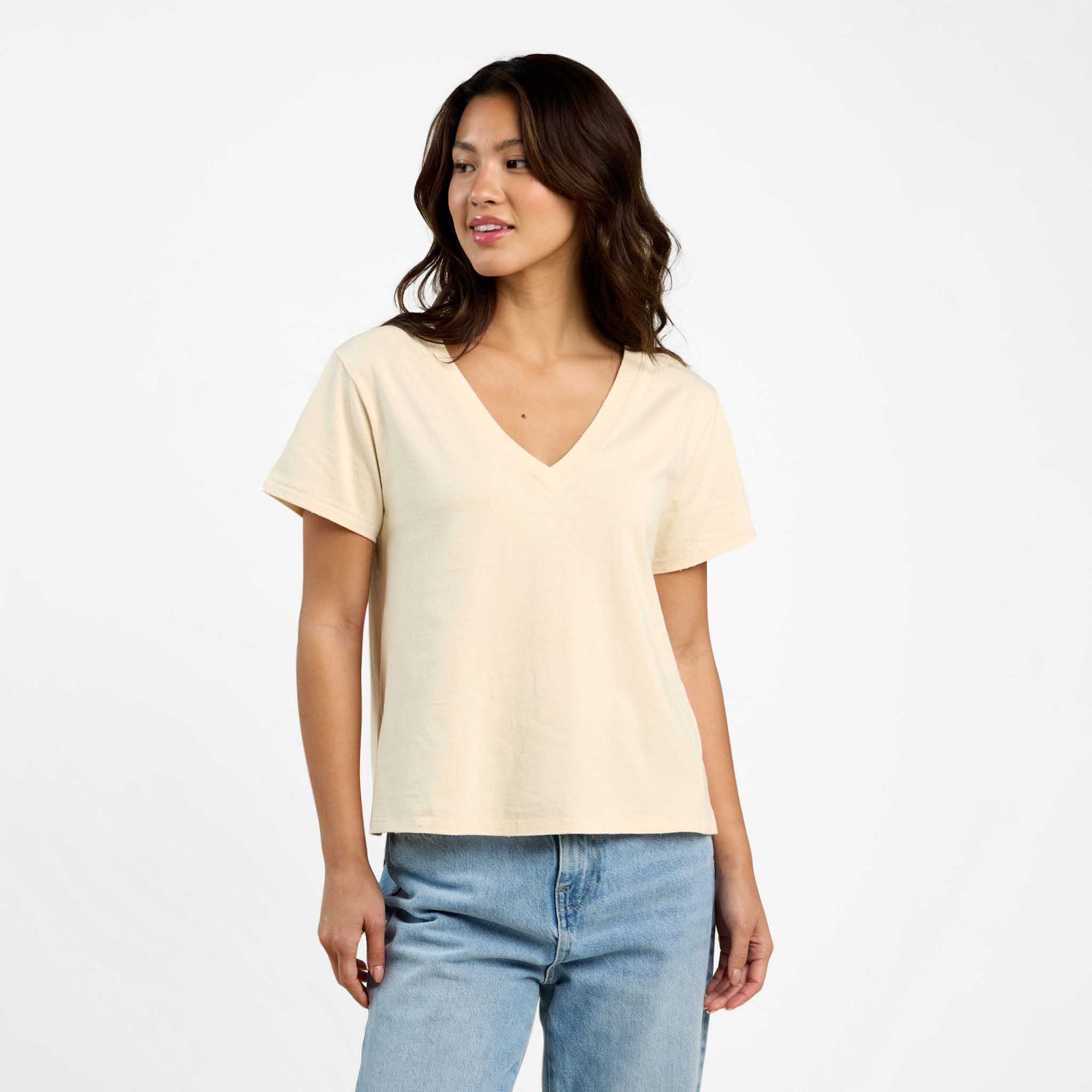 Vintage Cotton V-Neck Everyday T-Shirt