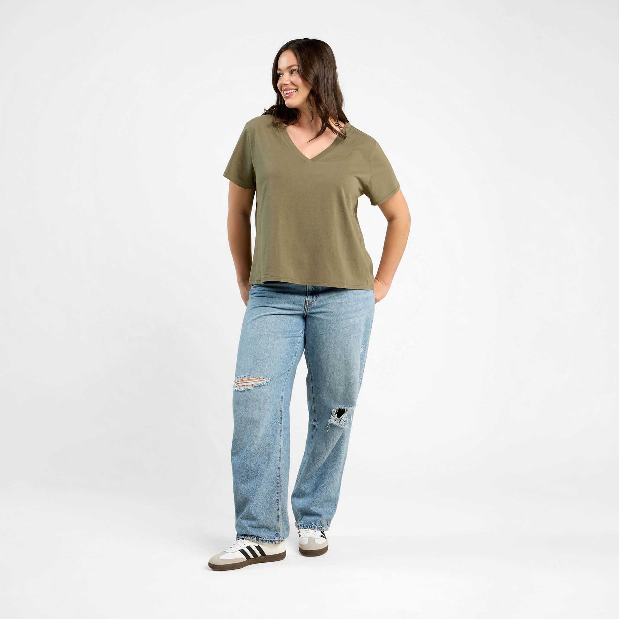 Vintage Cotton V-Neck Everyday T-Shirt