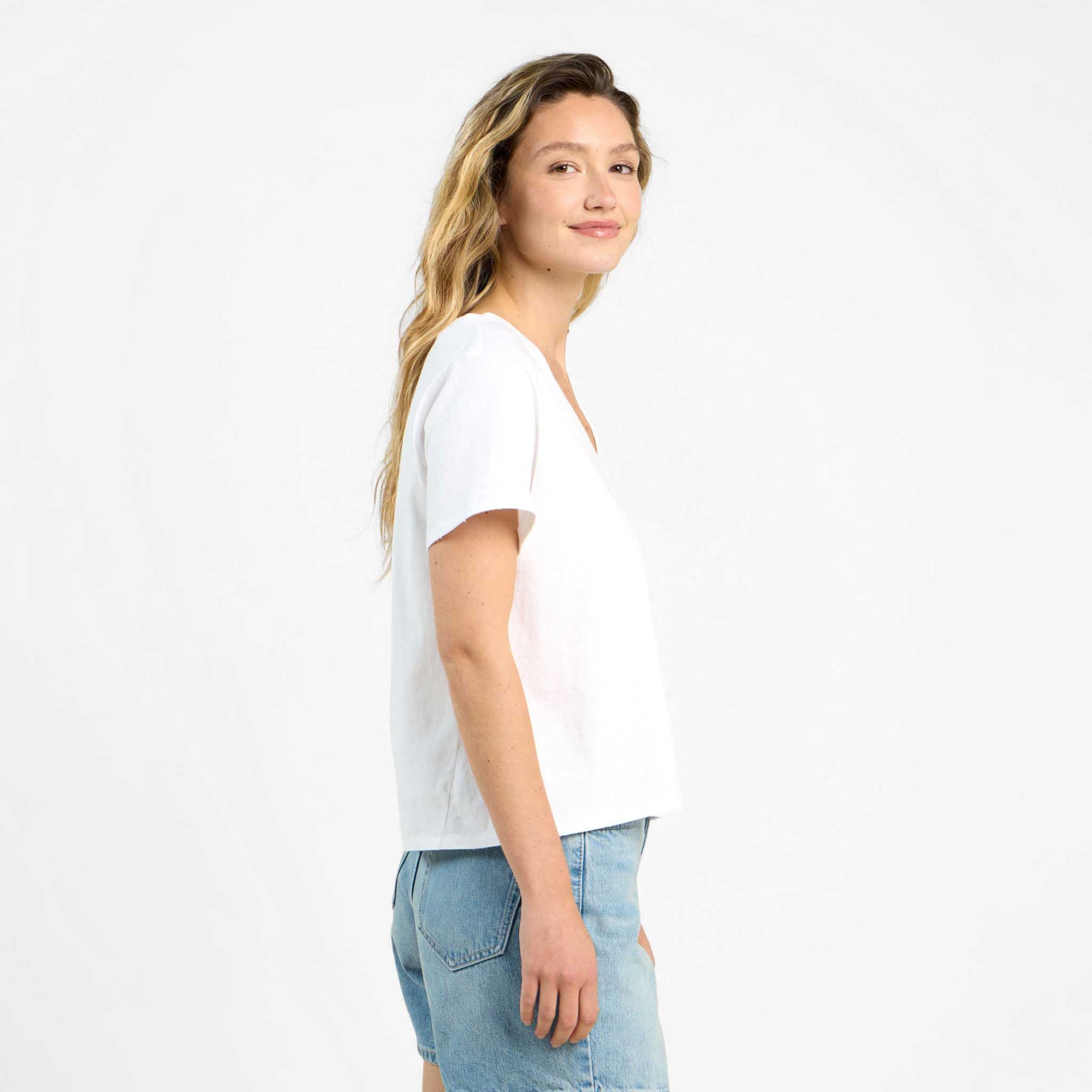 Vintage Cotton V-Neck Everyday T-Shirt