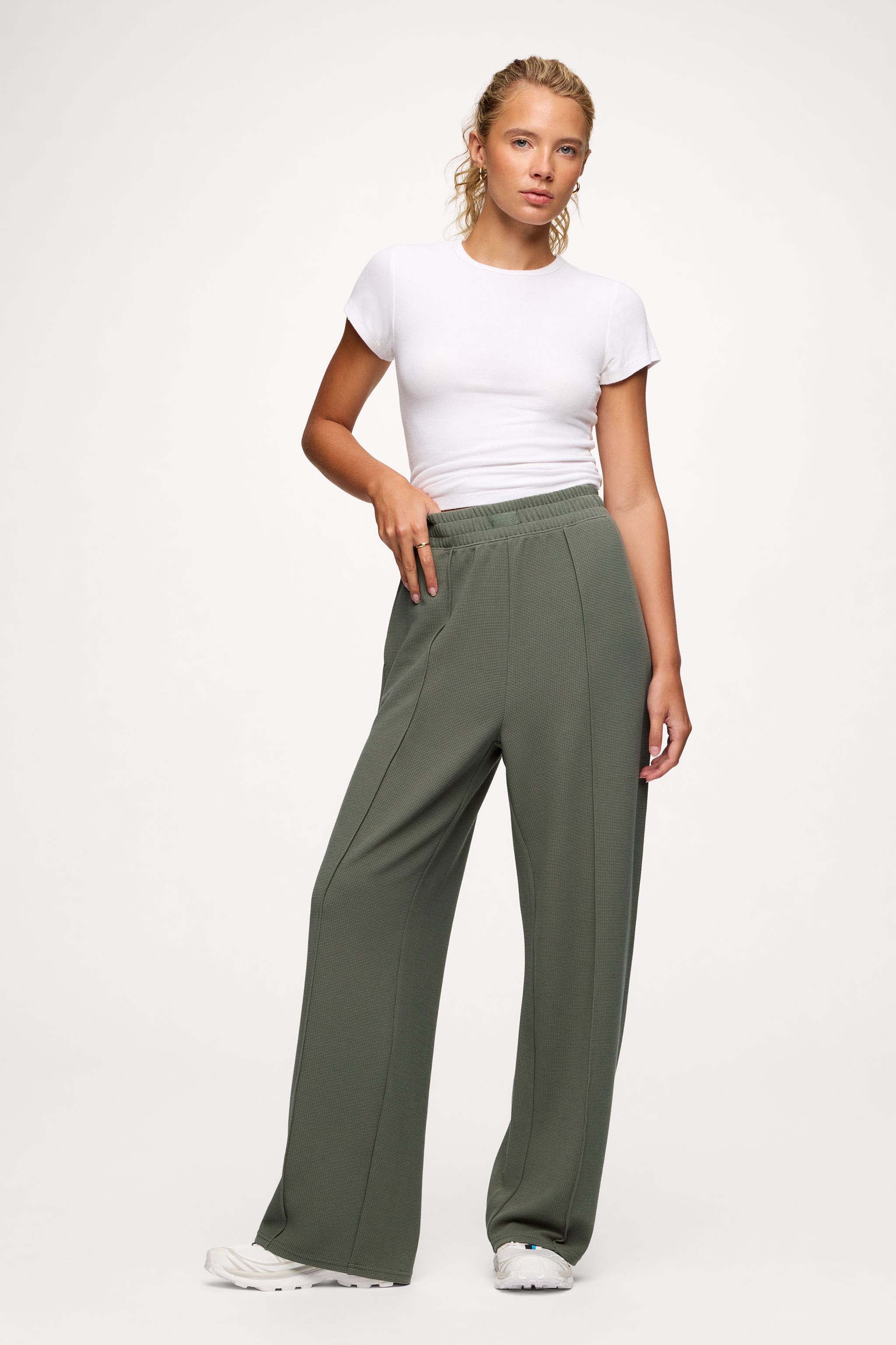 Performance Waffle Wide Leg Pant | Women's Casual Wide Leg Pants