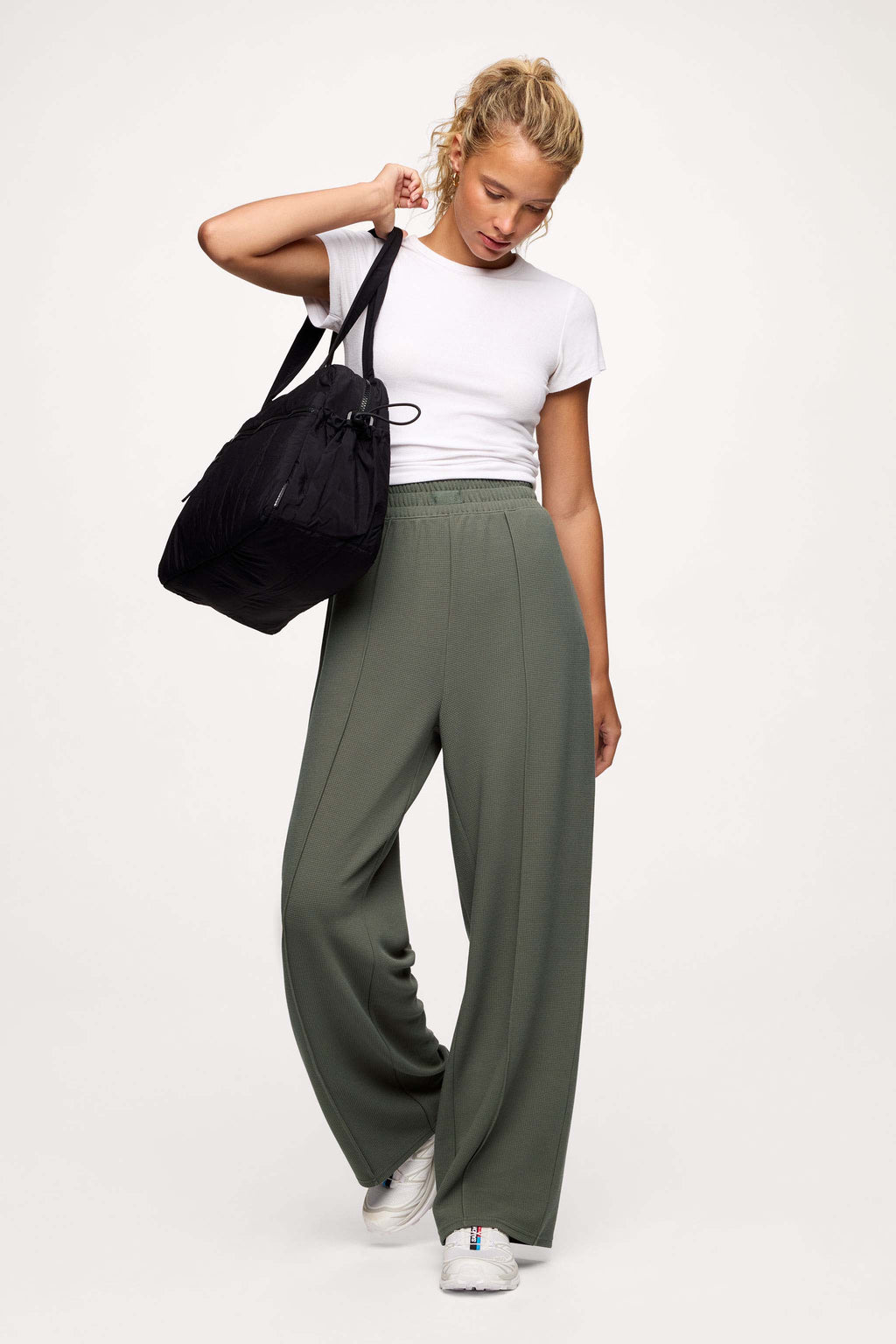 Performance Waffle Wide Leg Pant