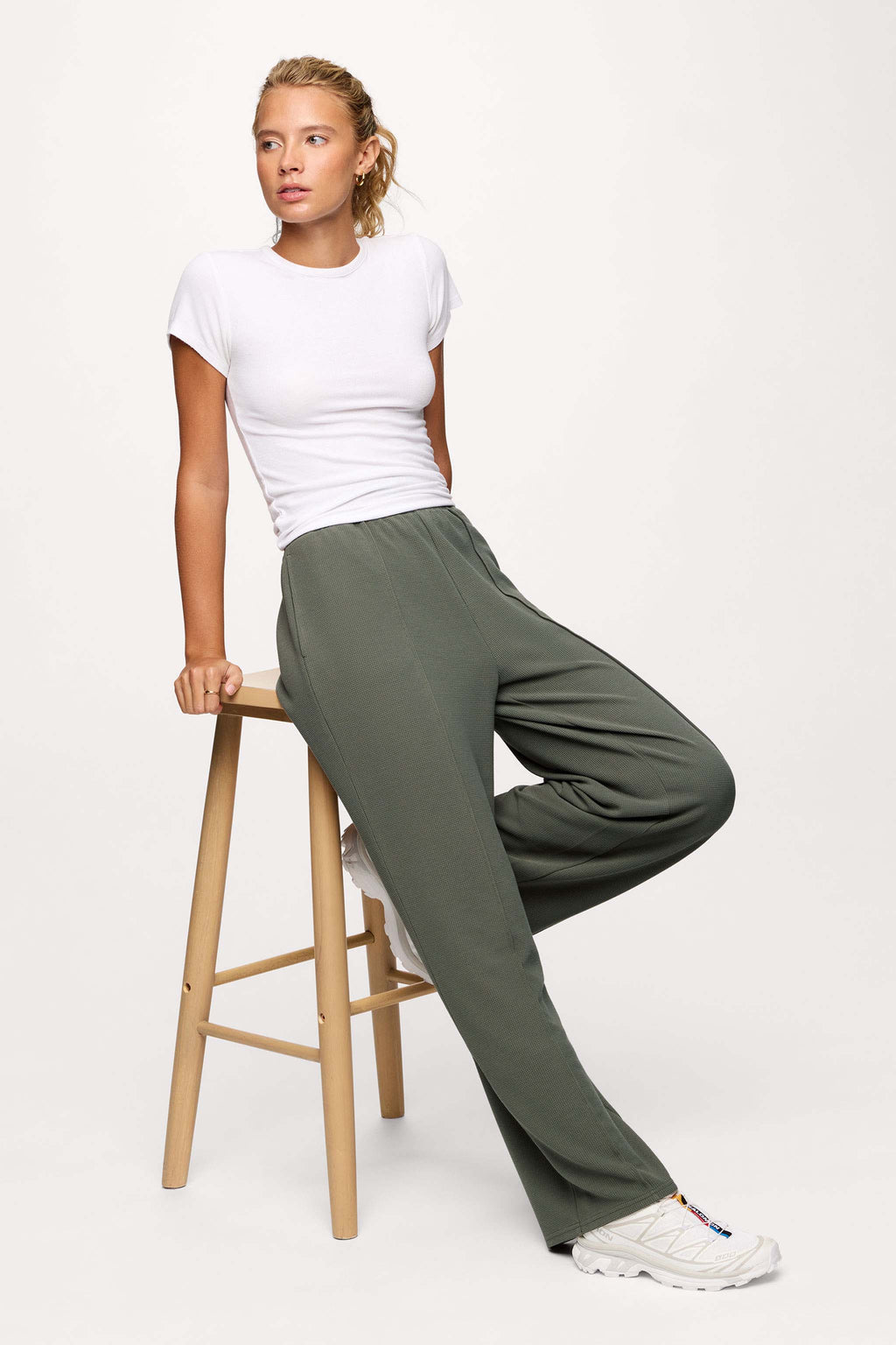 Performance Waffle Wide Leg Pant