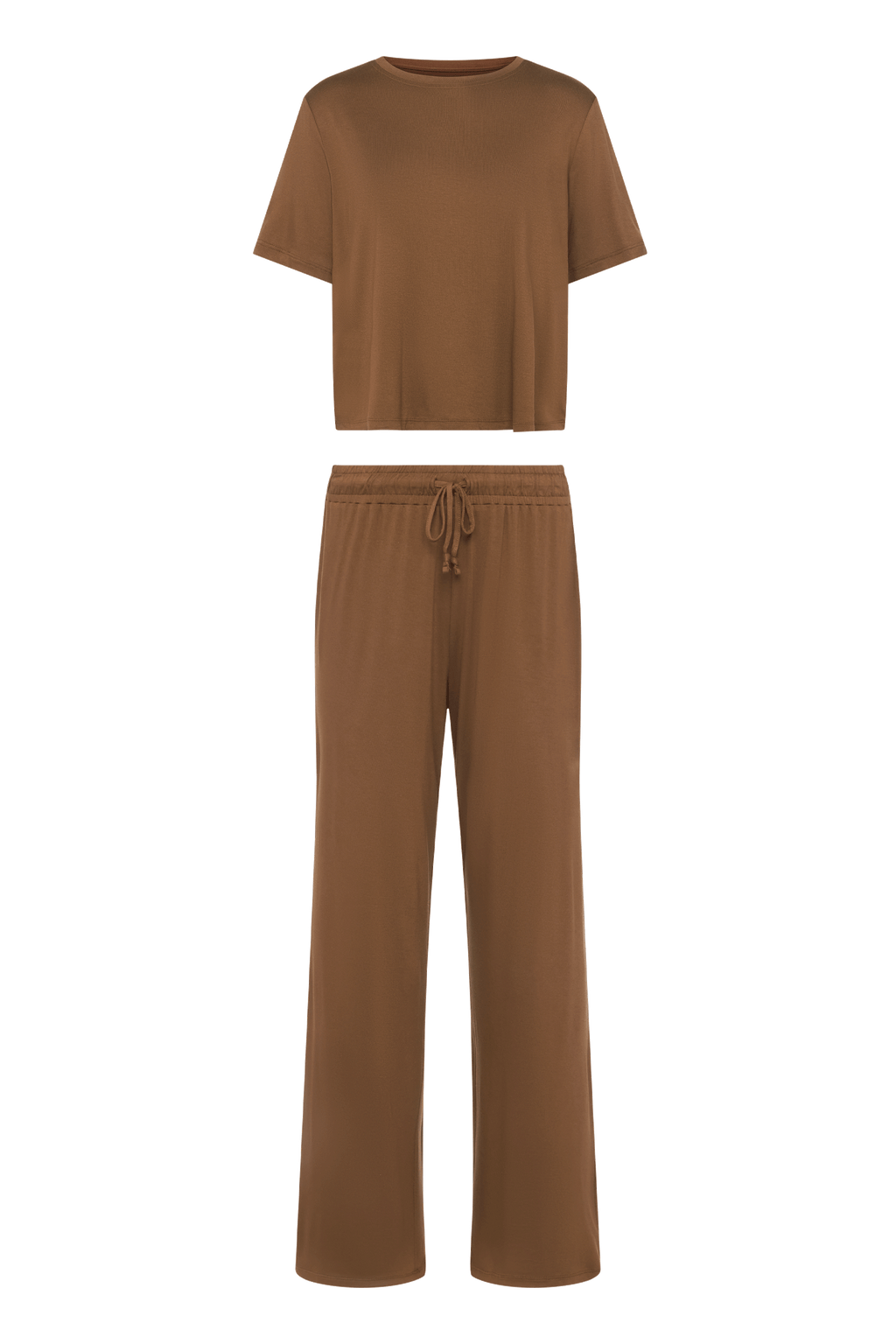 nuuds women’s matching pajama set - soft cooling pajamas for women short sleeve + pant