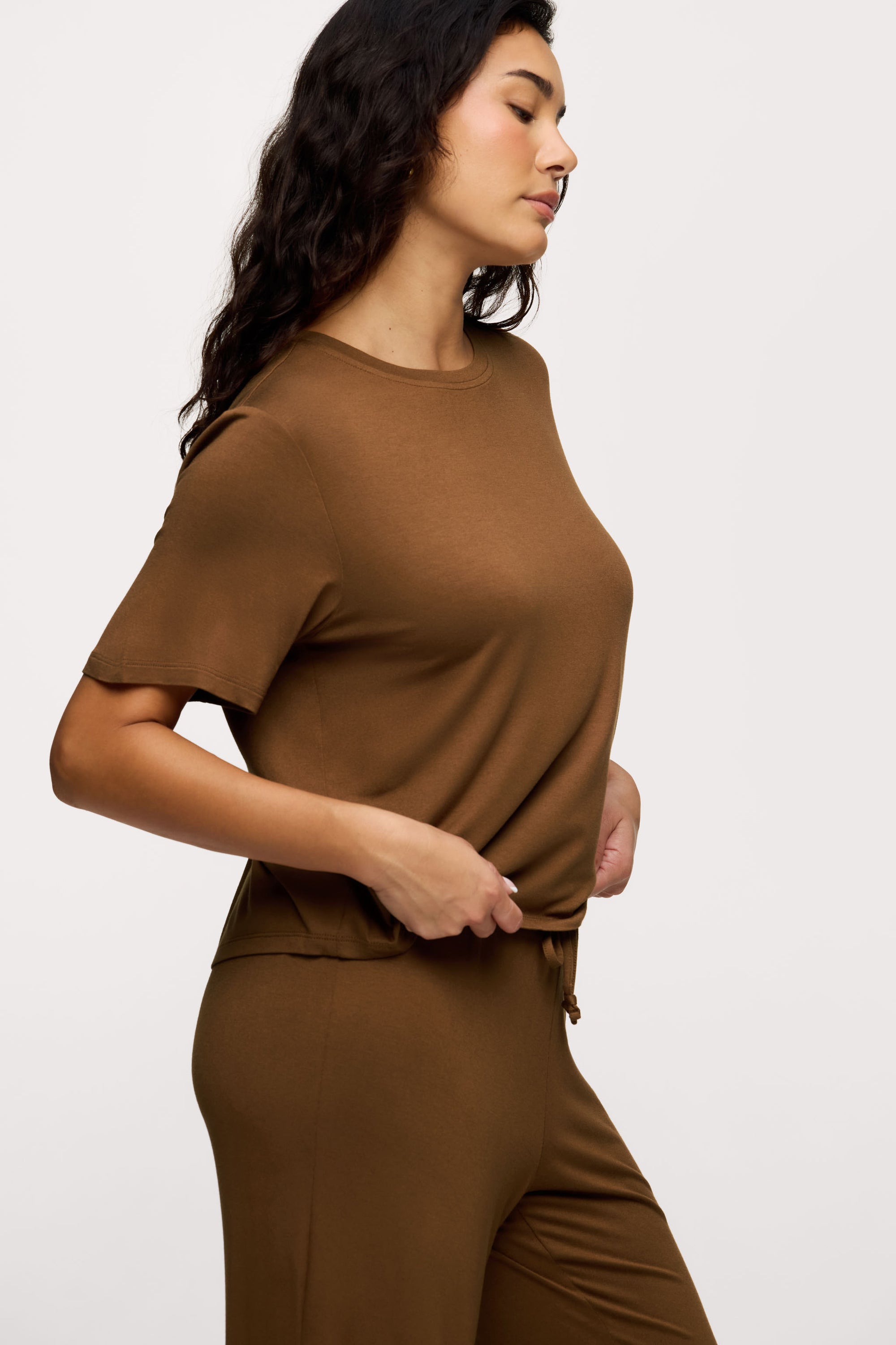 nuuds women’s matching pajama set - soft cooling pajamas for women short sleeve + pant