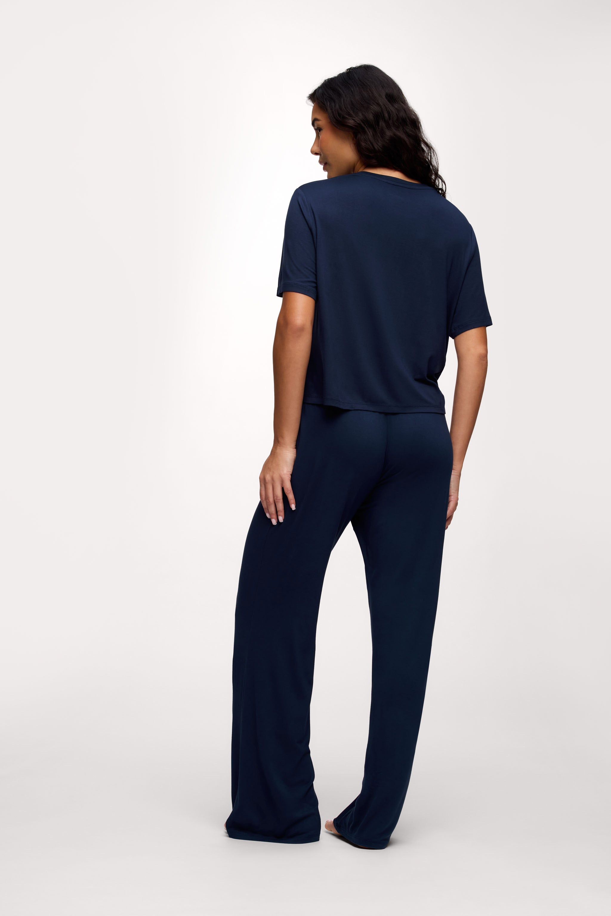 nuuds women’s matching pajama set - soft cooling pajamas for women short sleeve + pant