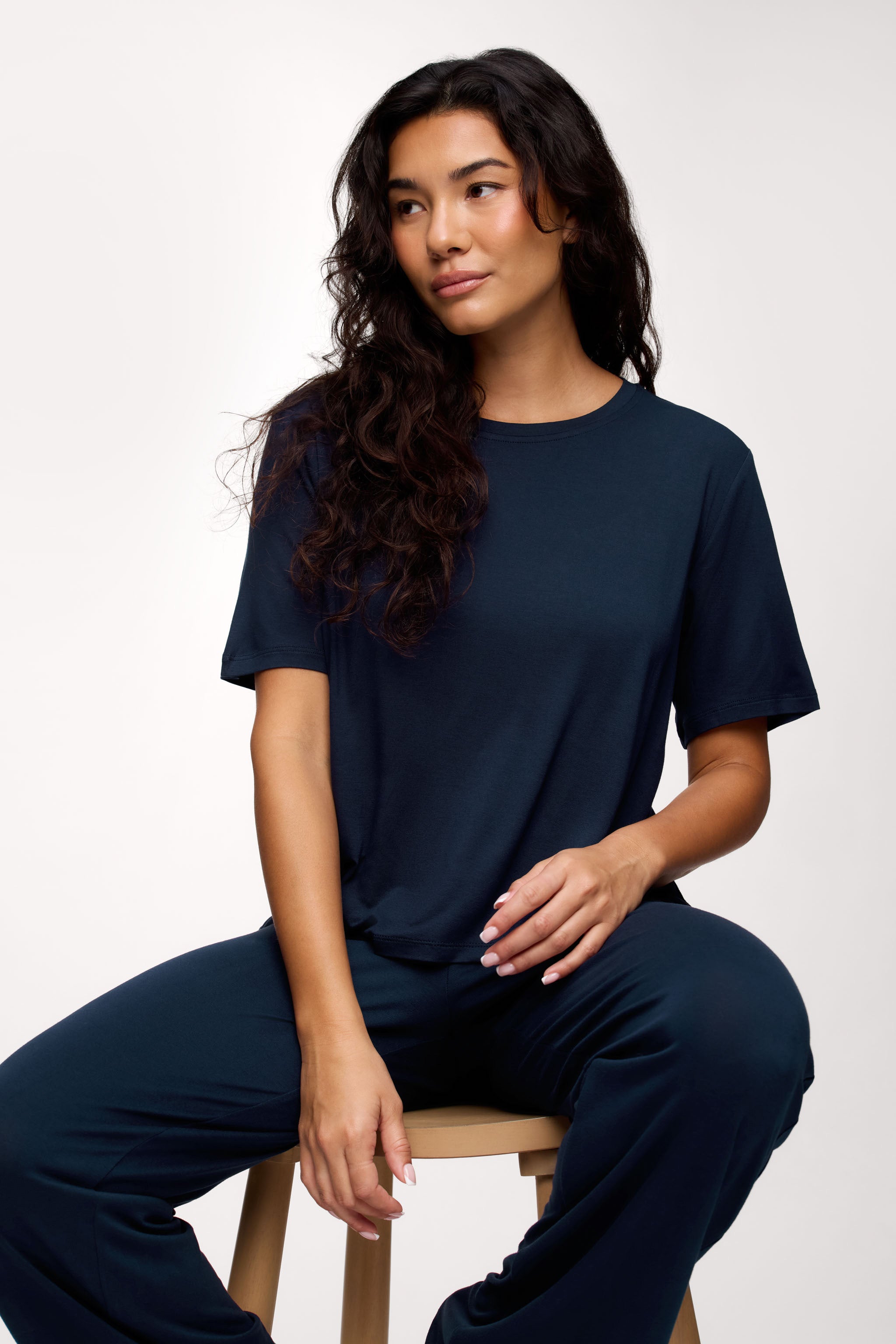 nuuds women’s matching pajama set - soft cooling pajamas for women short sleeve + pant