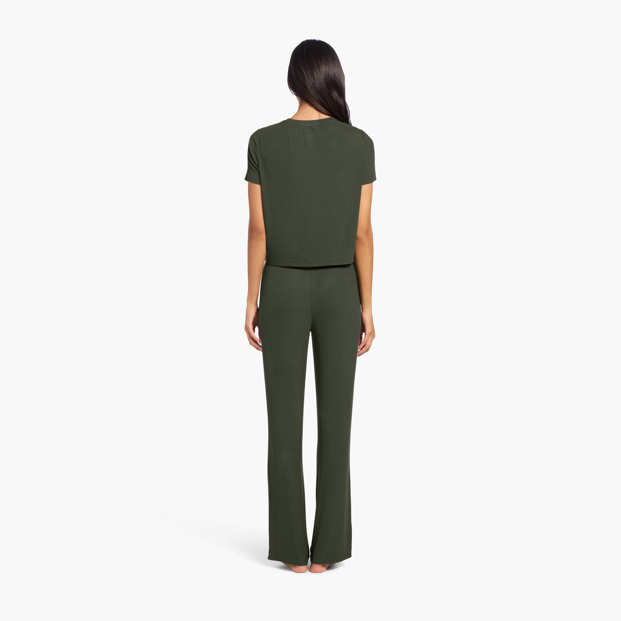 Ribbed Pajama Set | Darkest Olive