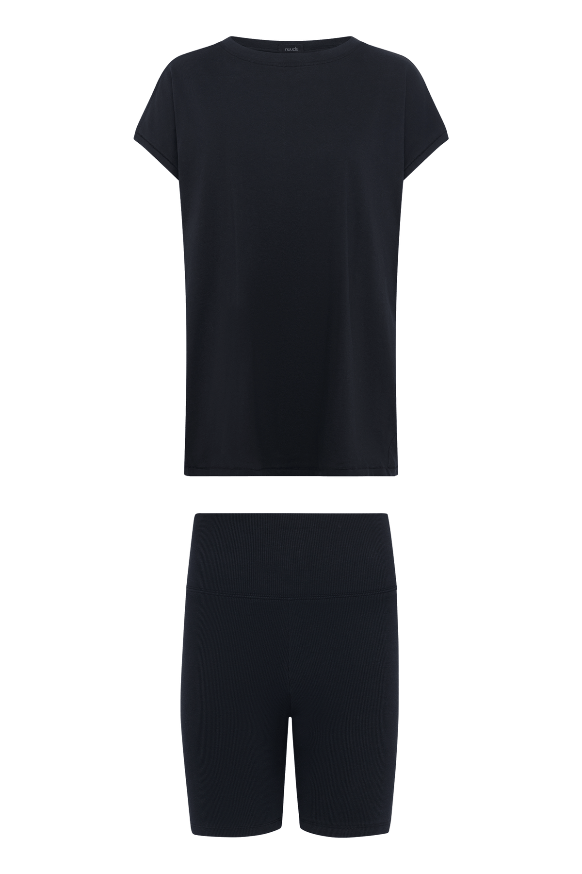 Color:Black | Ribbed Biker Short Set