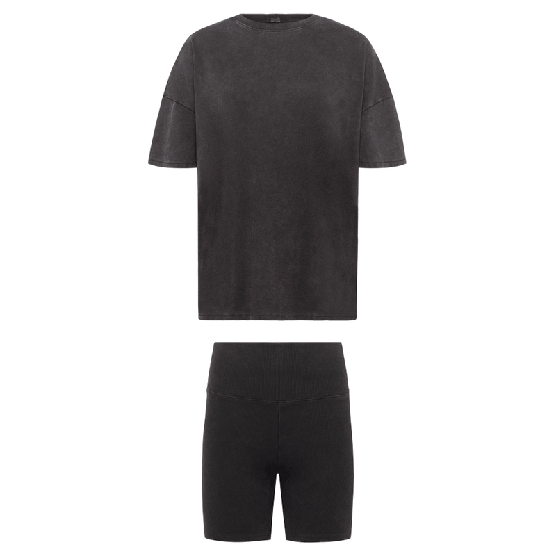 Ribbed Biker Short Set image ghost