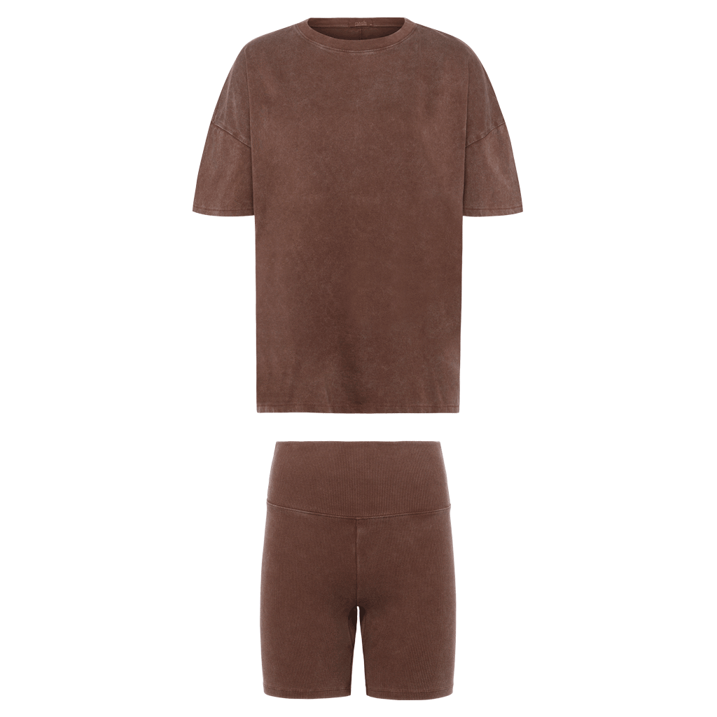 Ribbed Biker Short Set