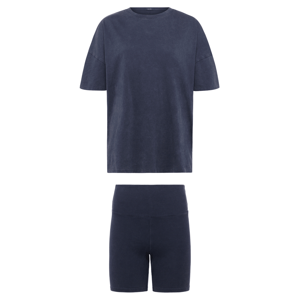 Ribbed Biker Short Set