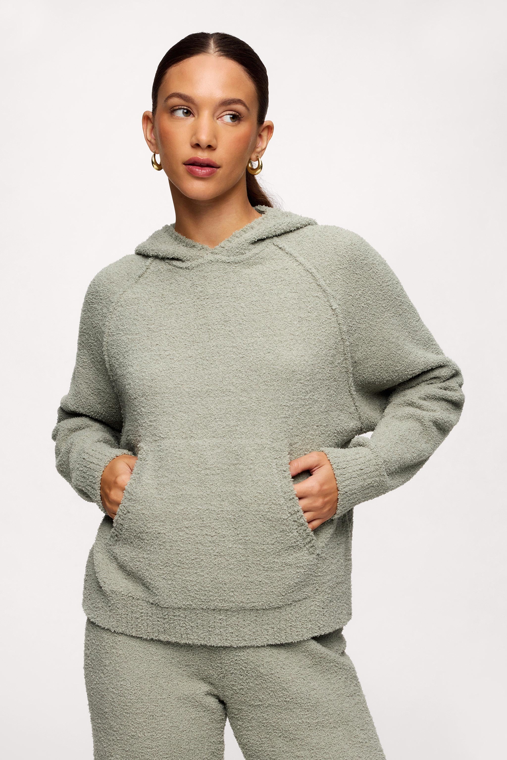 nui mond velours pullover 2点set Teddy Sweater Set | Cozy Sweater Hoodie & Wide-Leg Sweat Set by nuuds