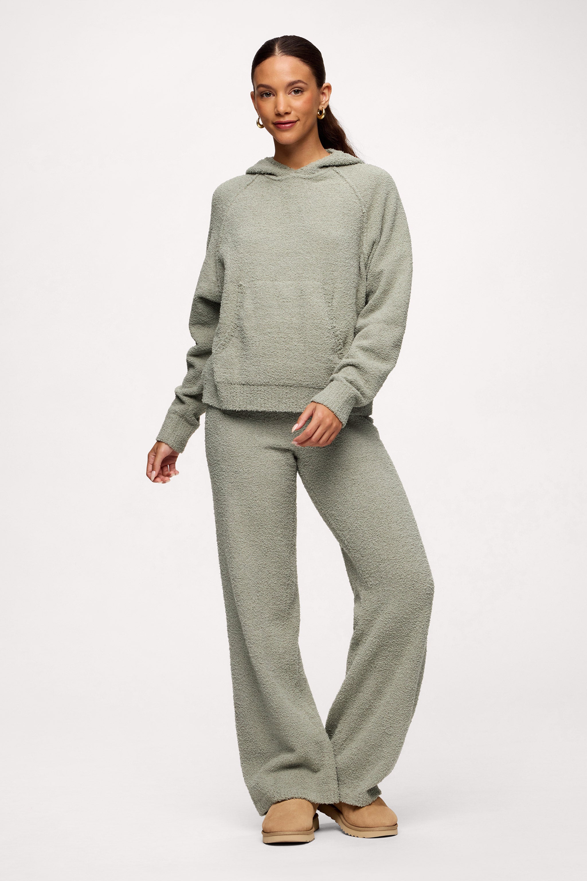 Teddy Sweater Set | Cozy Sweater Hoodie & Wide-Leg Sweat Set by nuuds