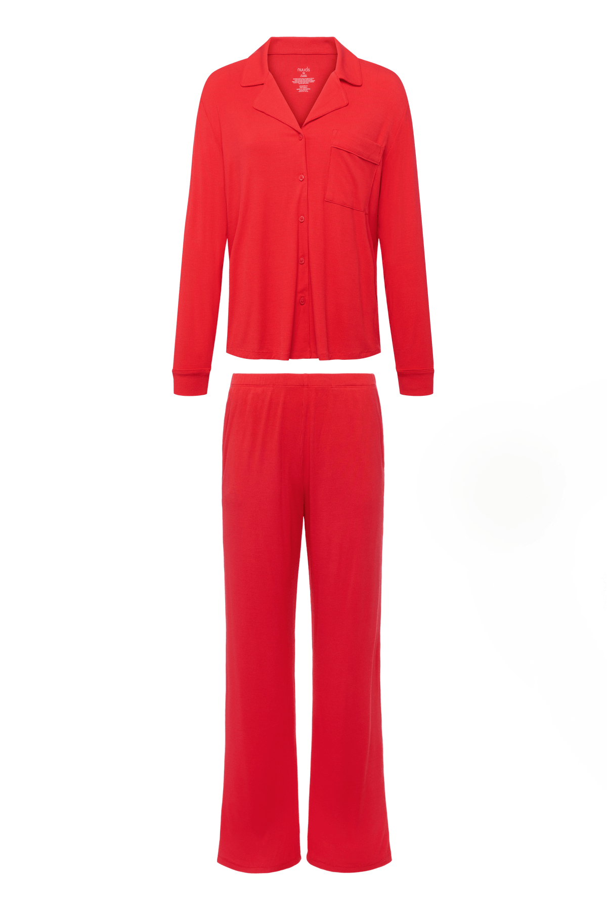 Color:Chili | Button Front Pajama Set