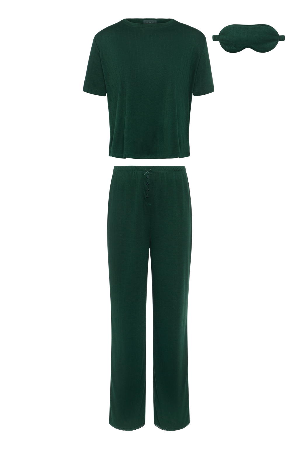 Tree Pointelle Pajama Set with Sleep Mask