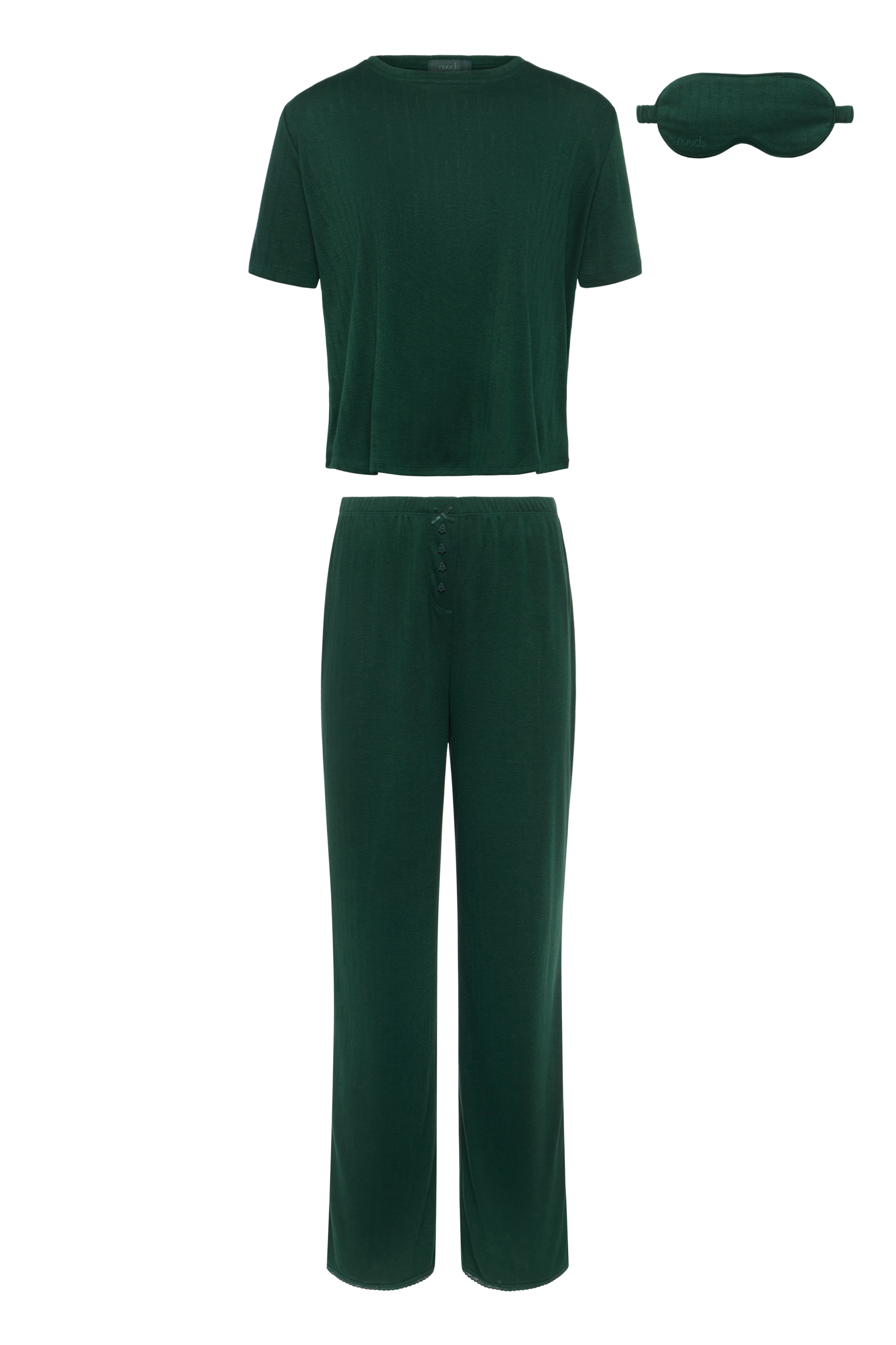 Tree Pointelle Pajama Set with Sleep Mask