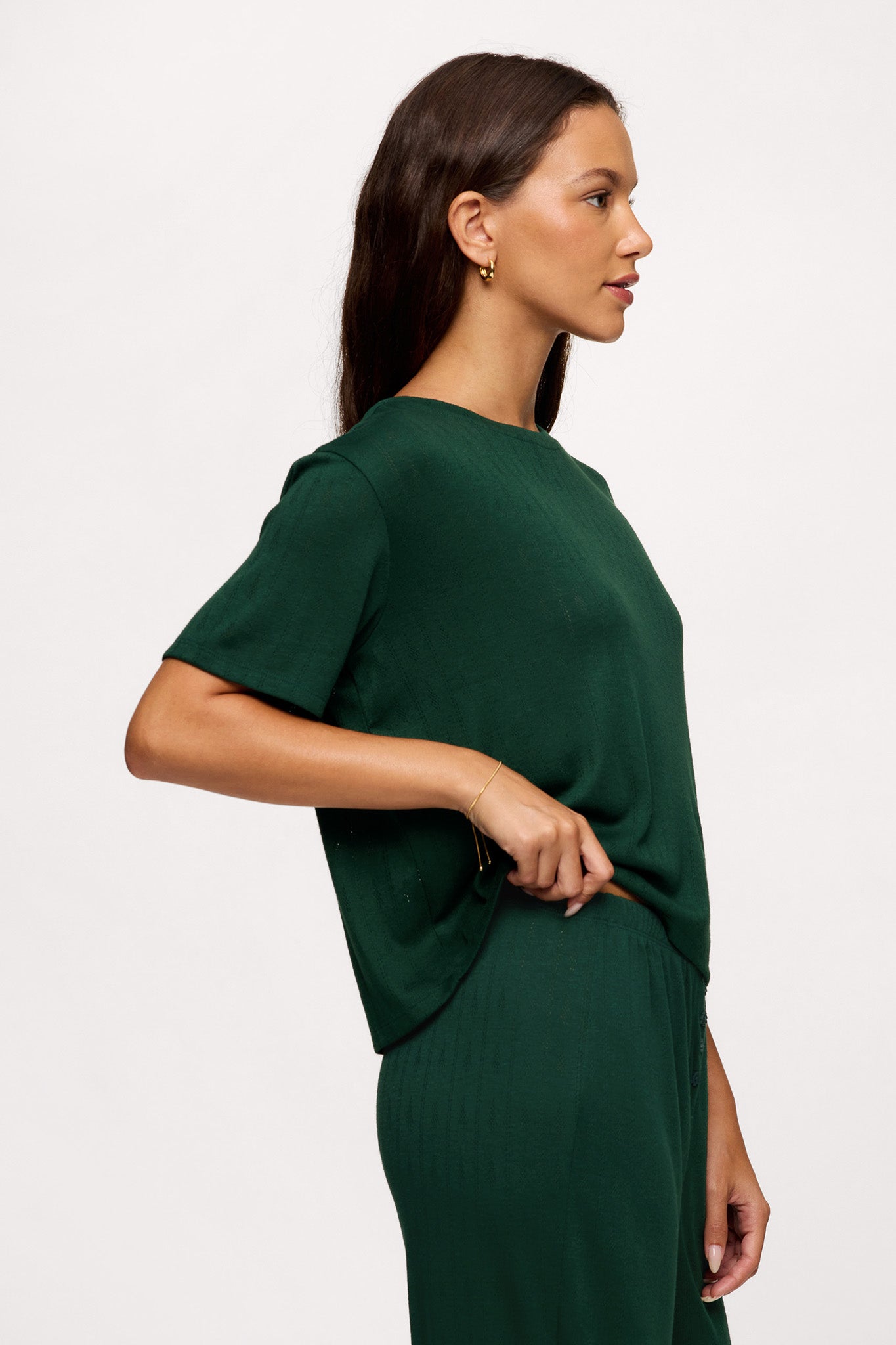 Tree Pointelle Pajama Set with Sleep Mask