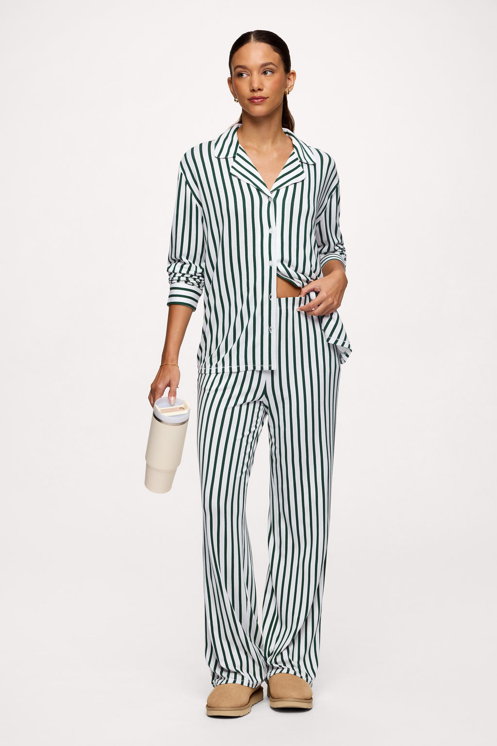 Button Front Pajama Set