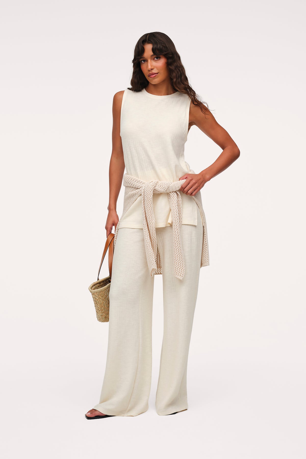 Color:Bone | Resort Pant Set