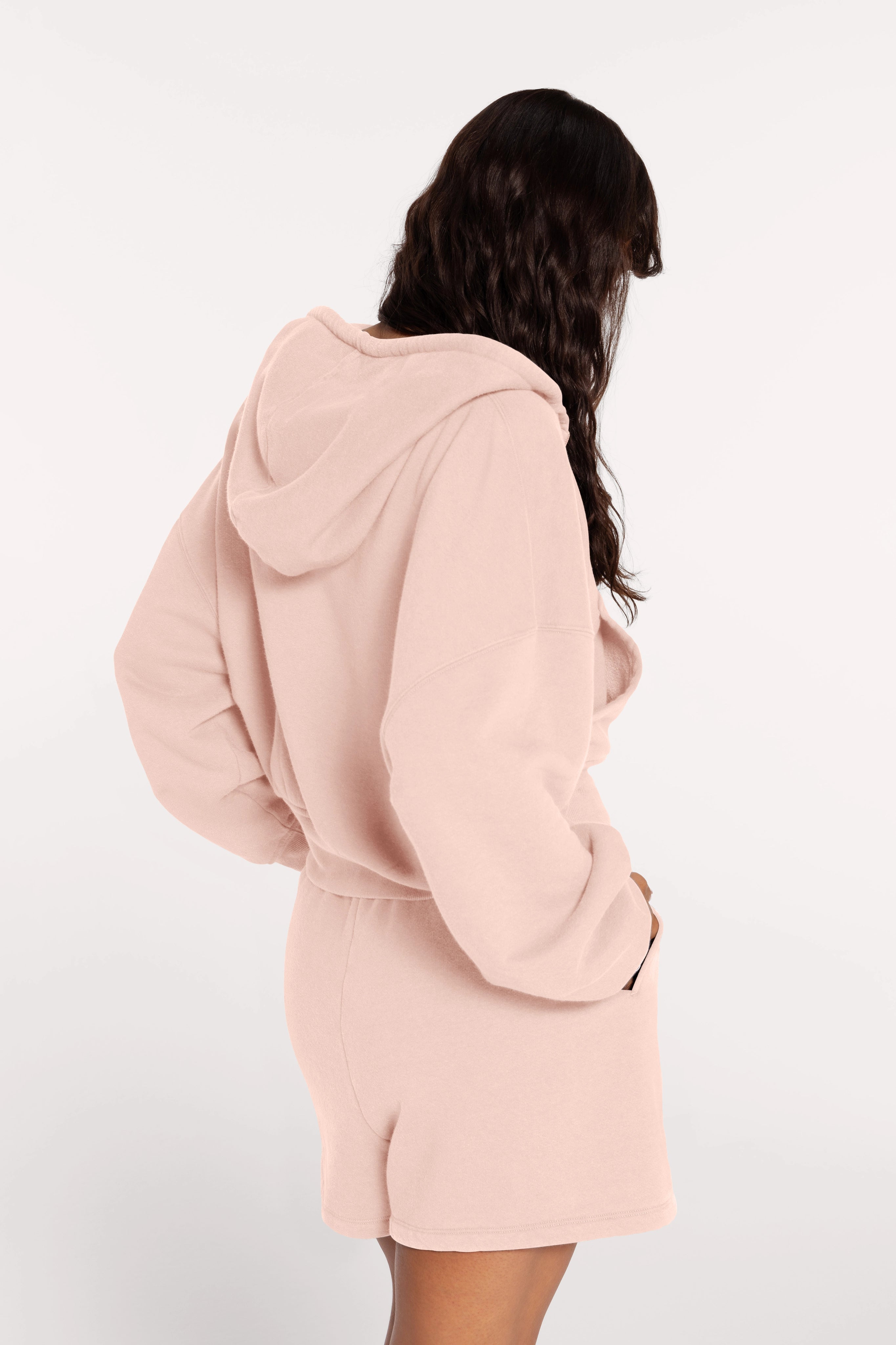 Vintage Fleece Zip Hoodie | Dusty Rose