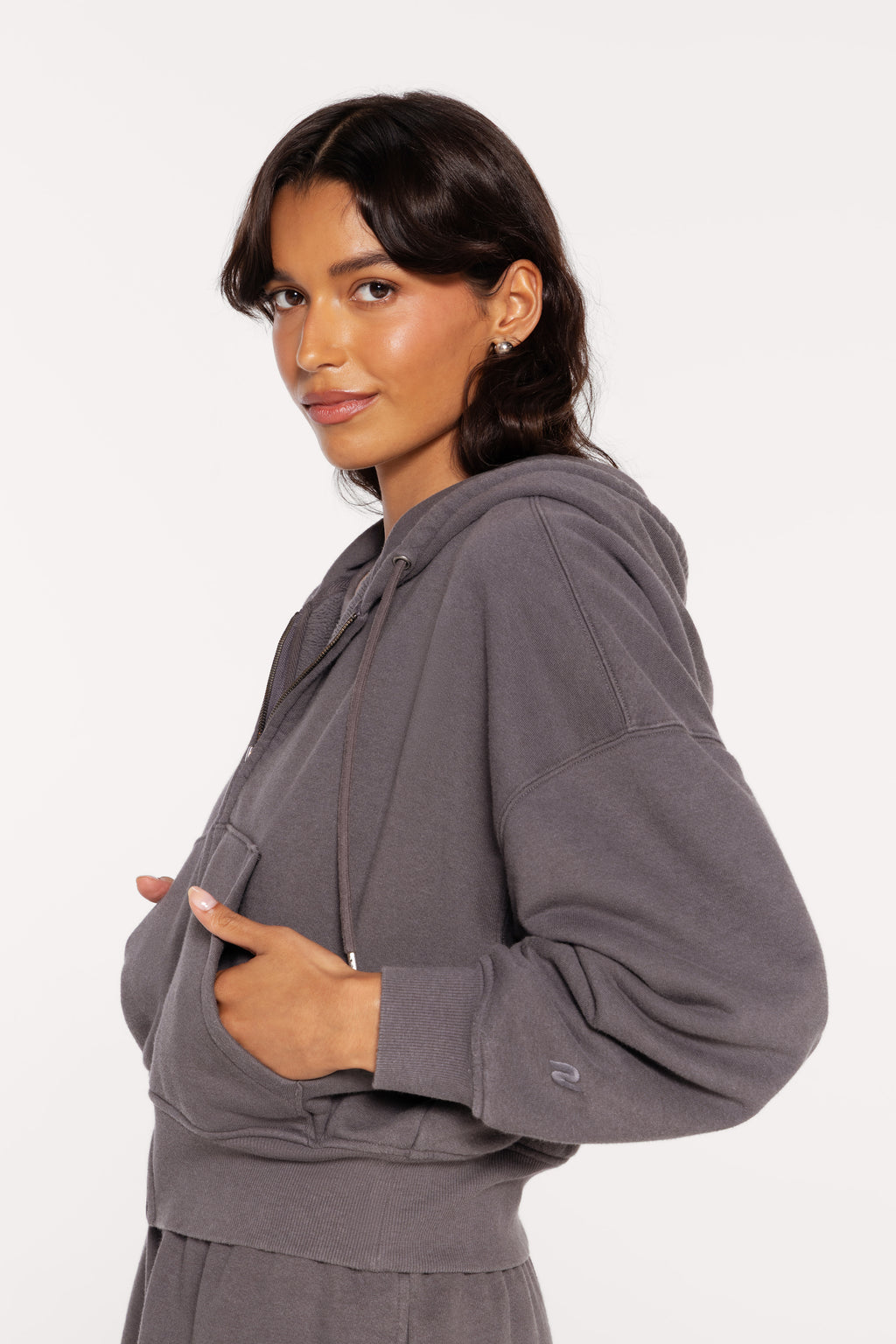 Vintage Fleece Zip Hoodie | Iron