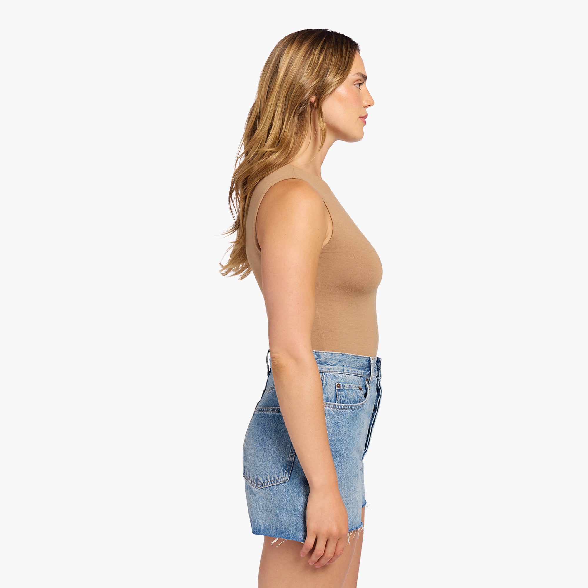Cotton Stretch Classic Crewneck Tank Bodysuit
