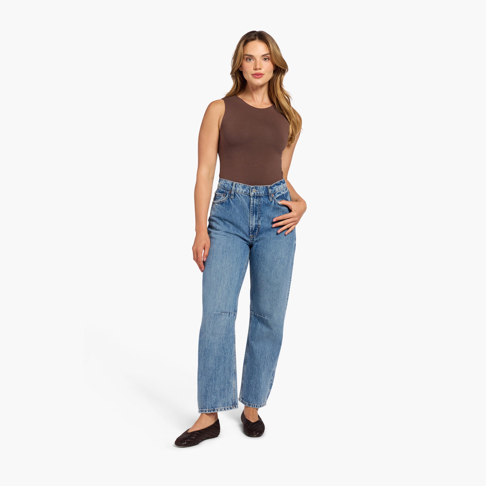 Cotton Stretch Classic Crewneck Tank Bodysuit