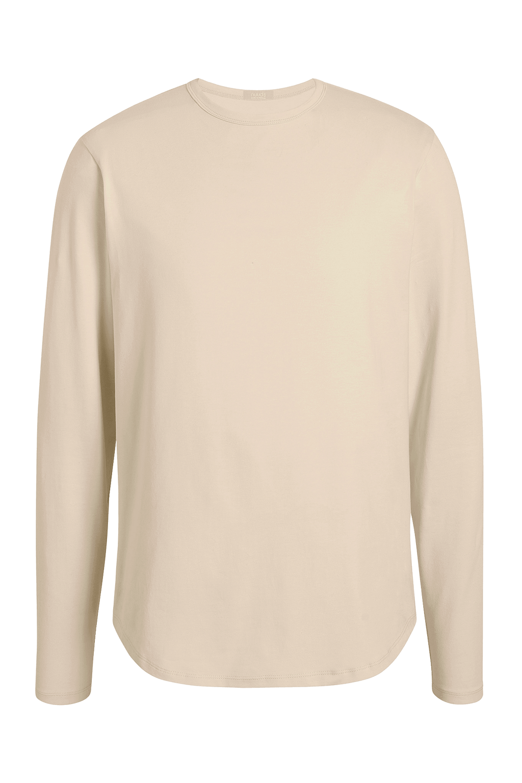 Men's Long Sleeve Curved Hem T-Shirt | Bone