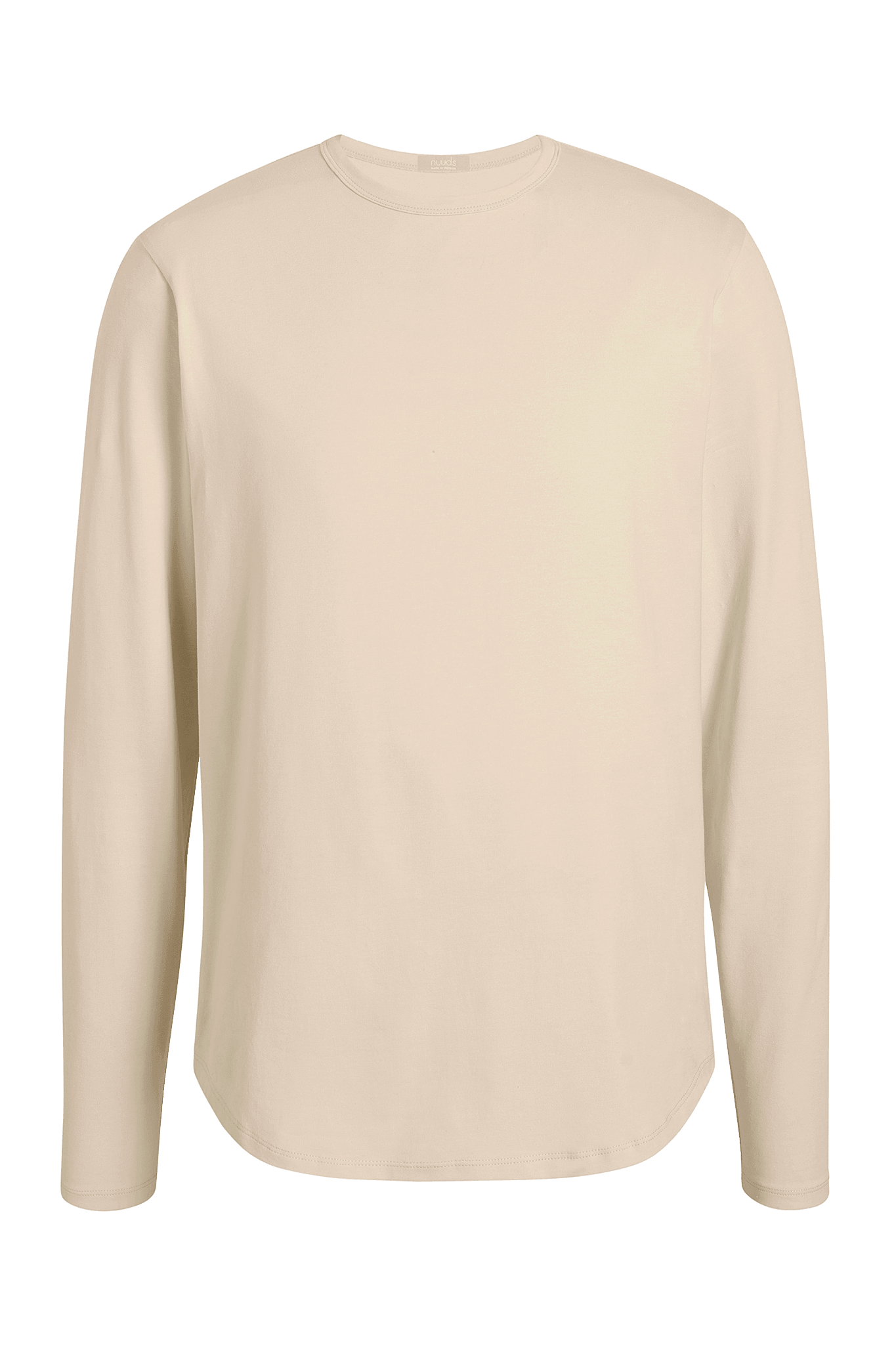 Men's Long Sleeve Curved Hem T-Shirt | Bone