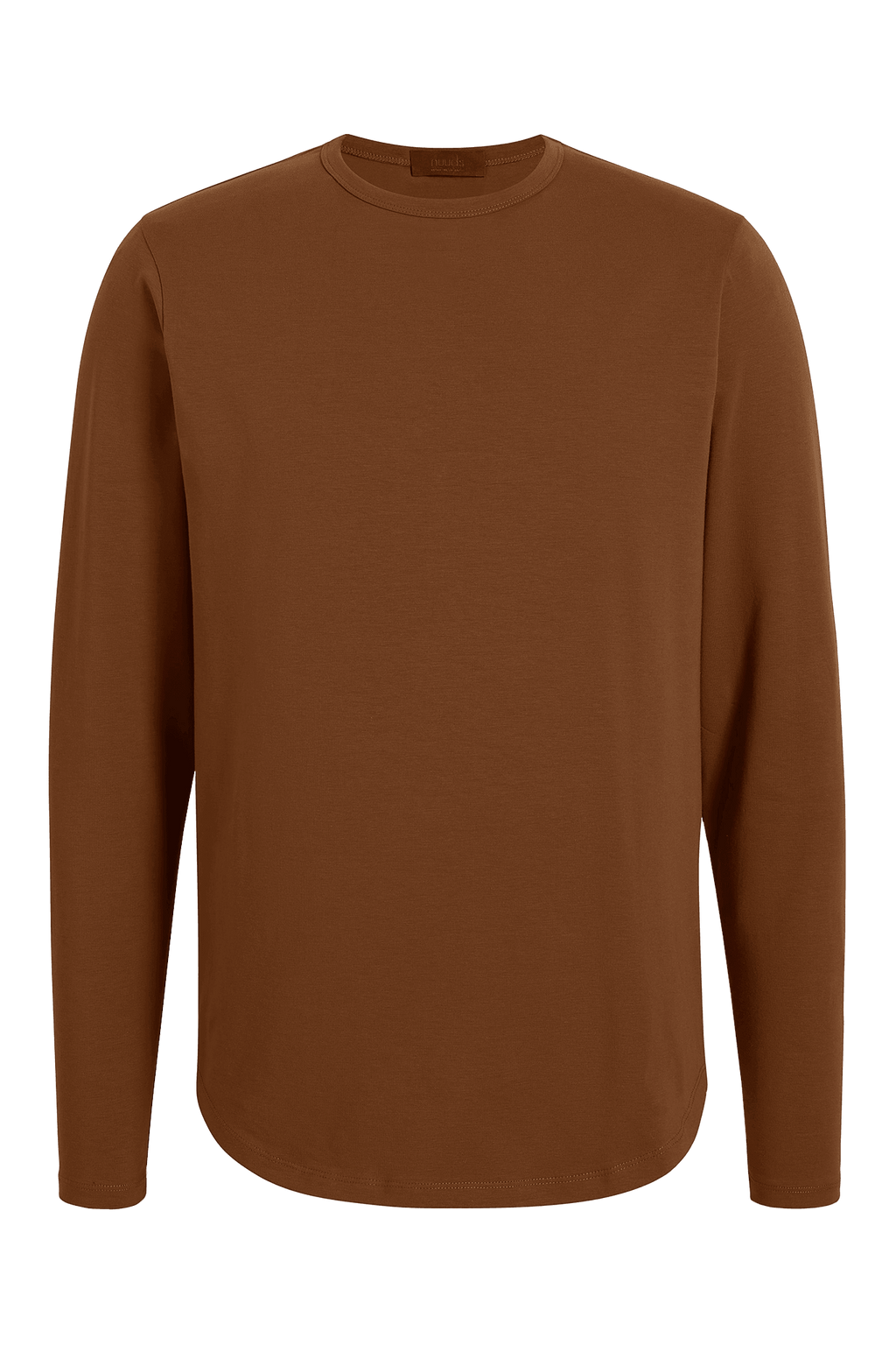 Men's Long Sleeve Curved Hem T-Shirt | Chocolate