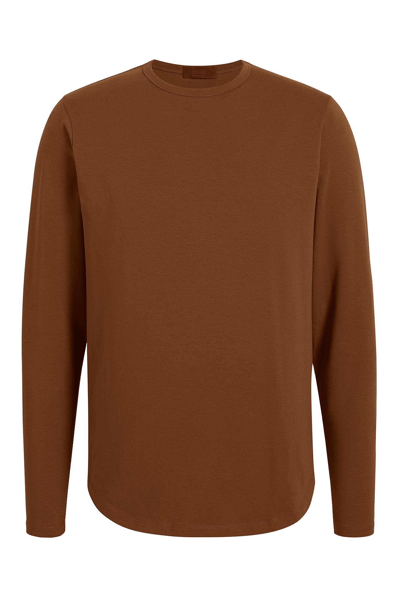 Men's Long Sleeve Curved Hem T-Shirt | Chocolate